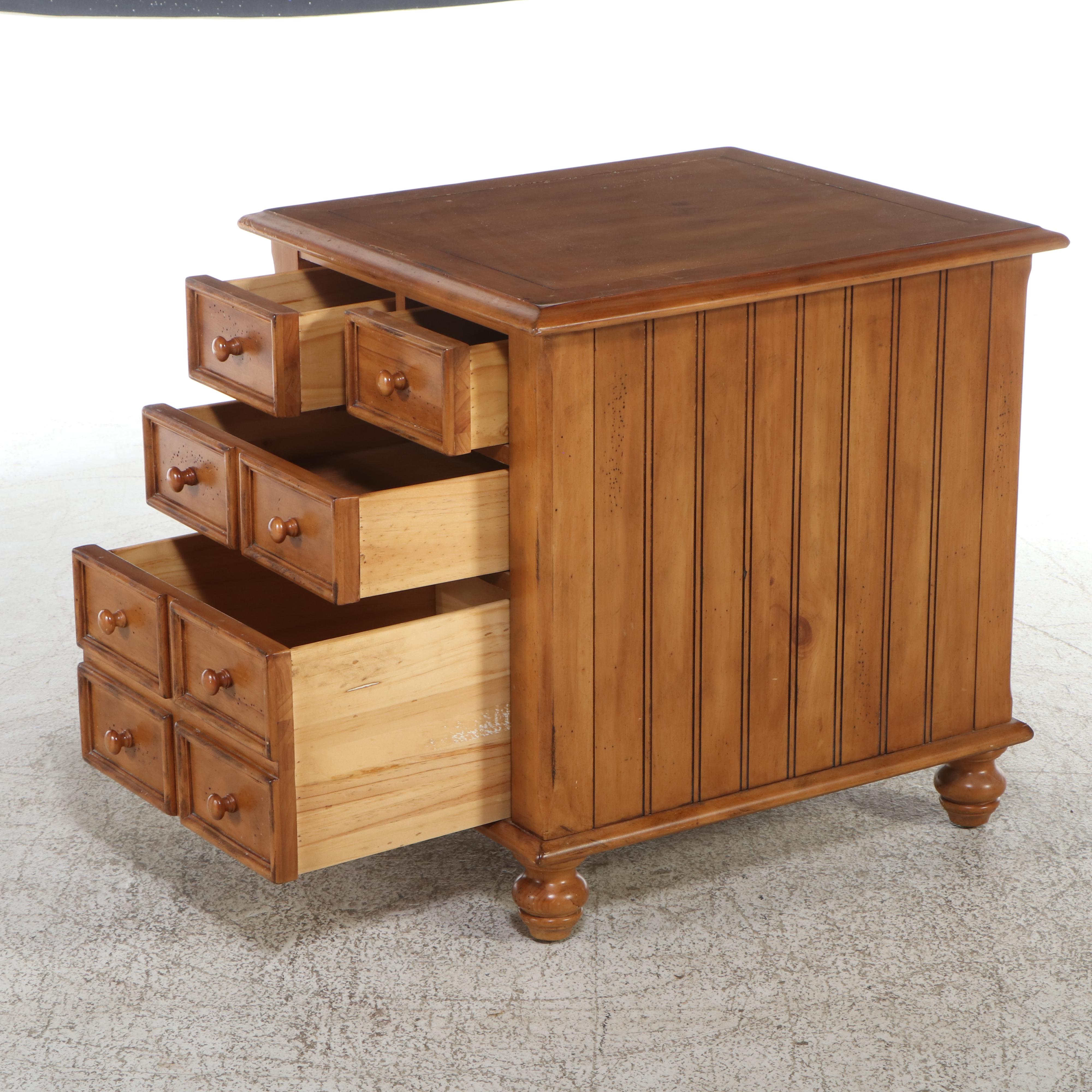 American Signature Pine Tall Chest, Nightstand, and Twin Bed Frame
