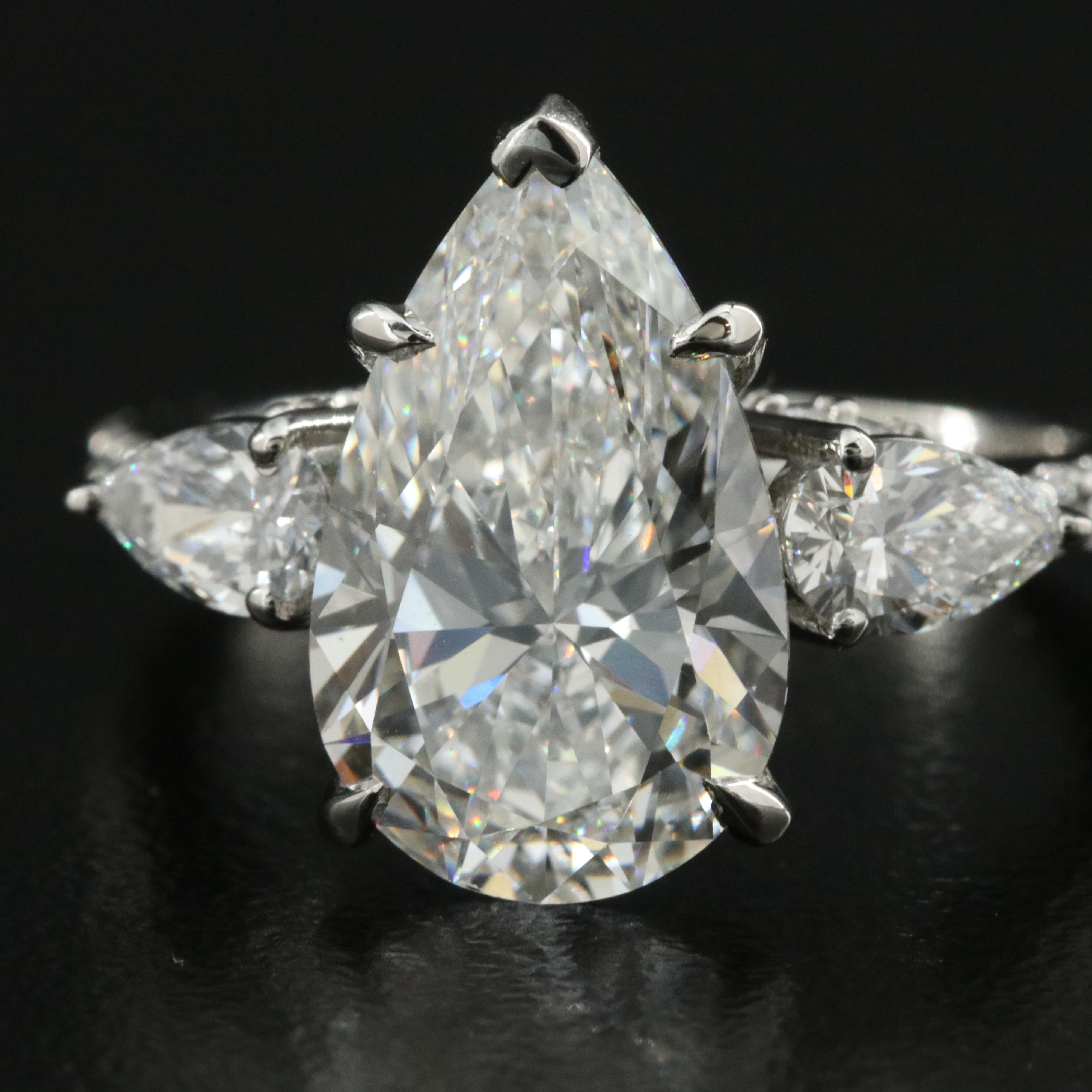 Platinum 4.86 CTW Lab Grown Diamond Ring with IGI Report