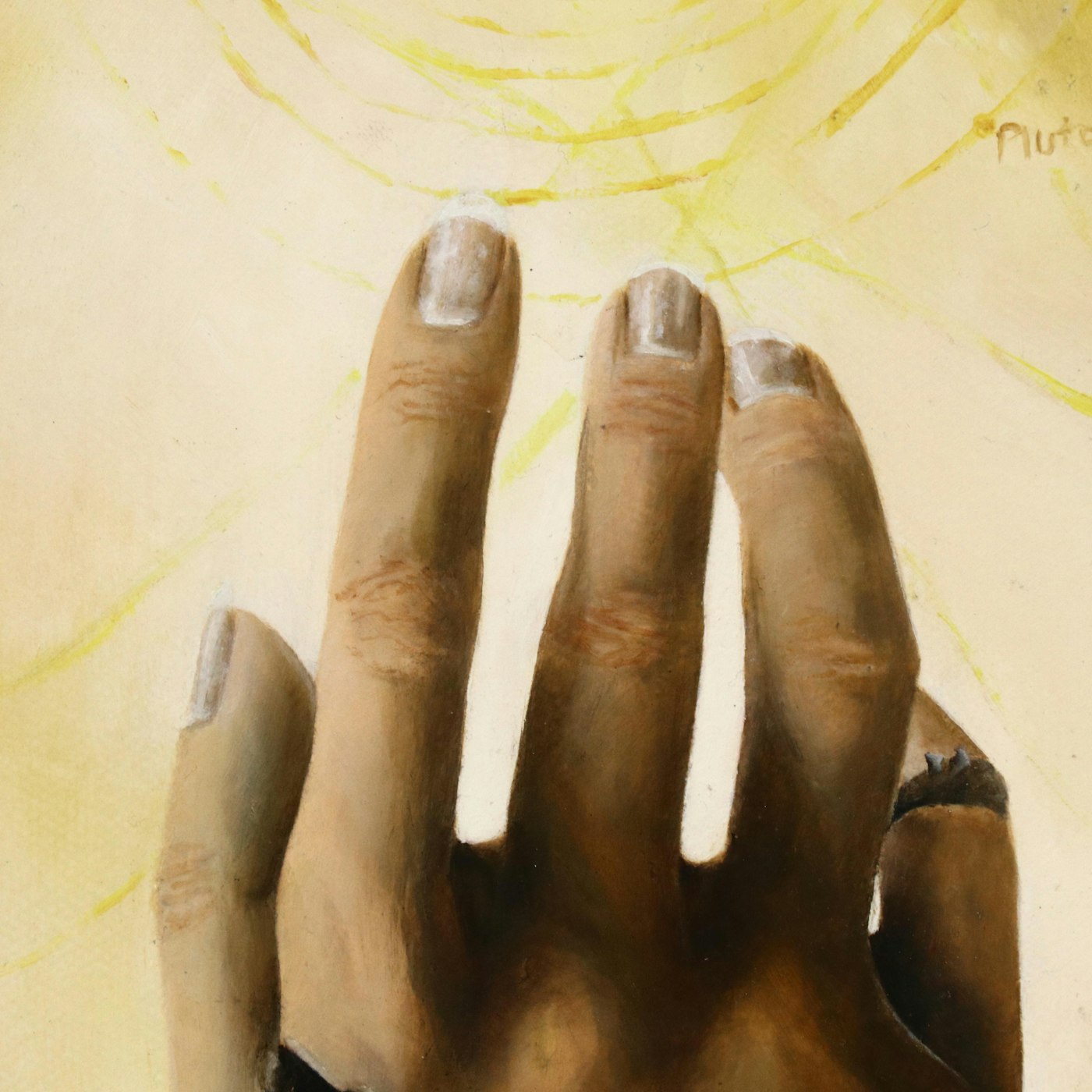 Scott Roper Surrealist Oil Painting of Hand Holding Rosary, 21st ...