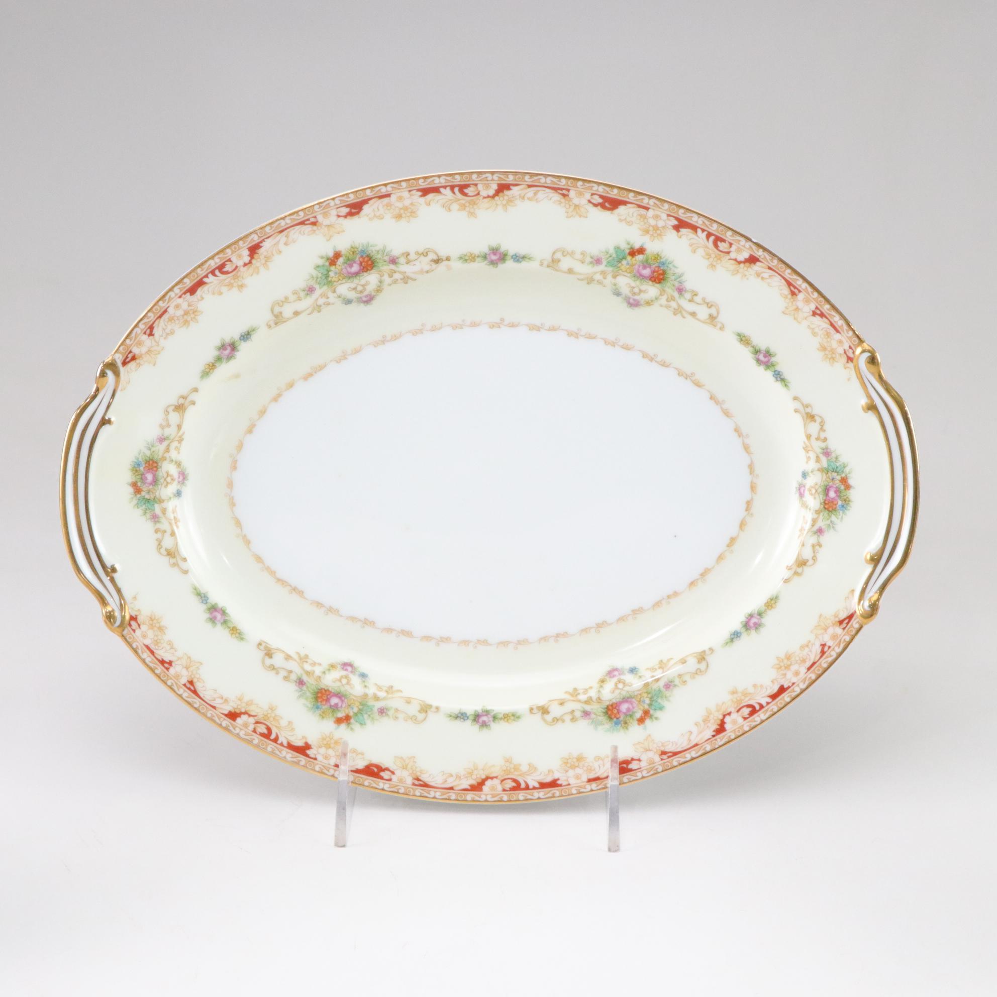 Noritake Gilt-Rimmed Sugar & Creamer with Other Dinnerware