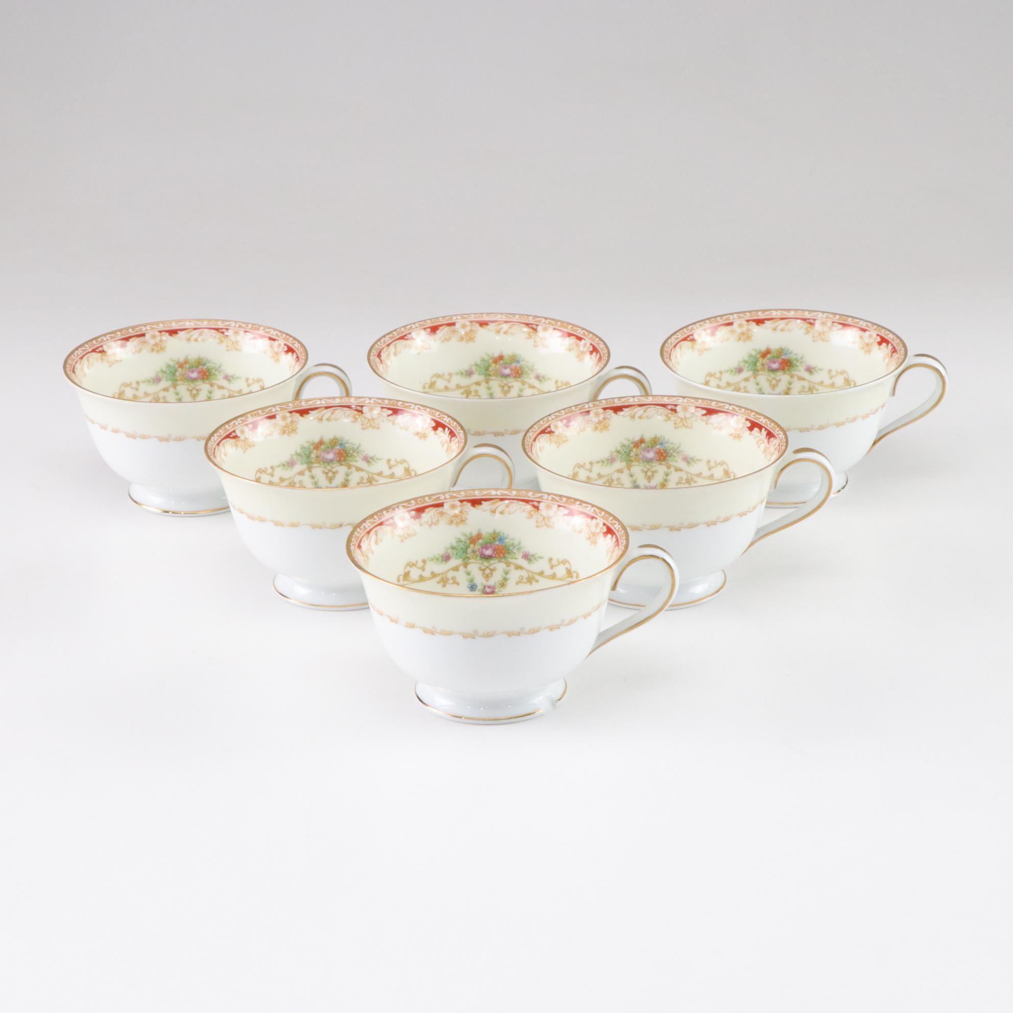 Noritake Gilt-Rimmed Sugar & Creamer with Other Dinnerware