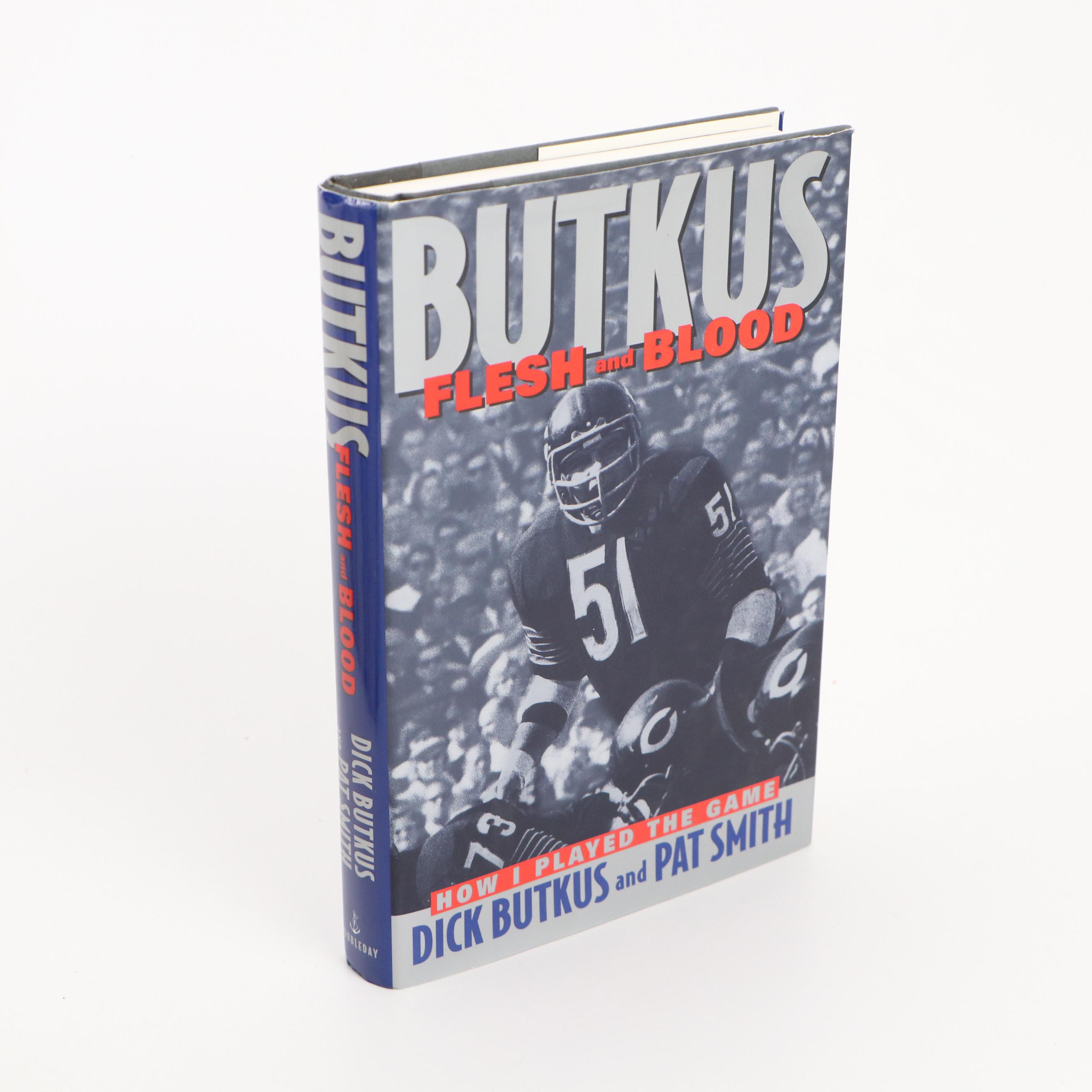 First Edition "Butkus: Flesh and Blood" by Butkus and Smith with More Books
