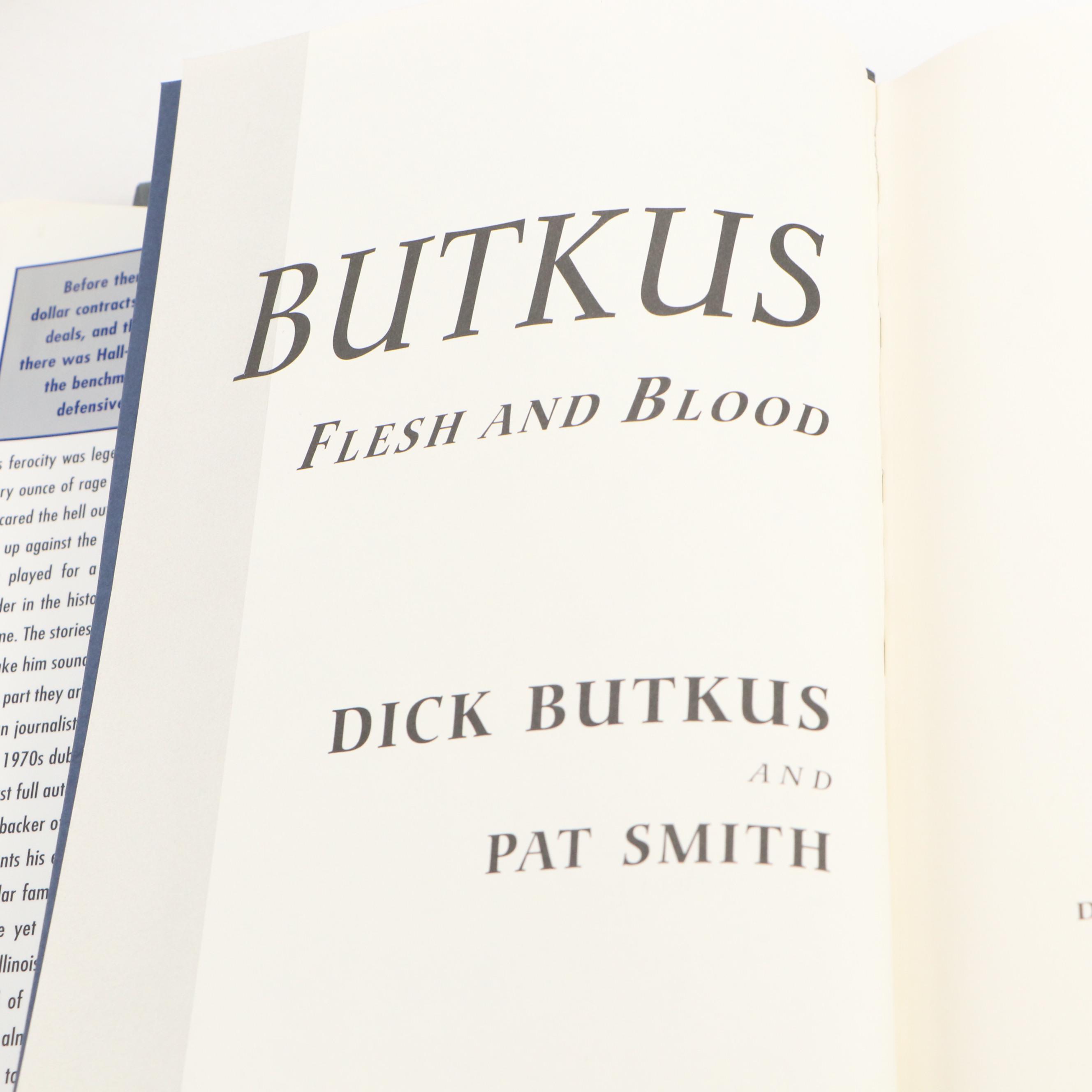 First Edition "Butkus: Flesh and Blood" by Butkus and Smith with More Books