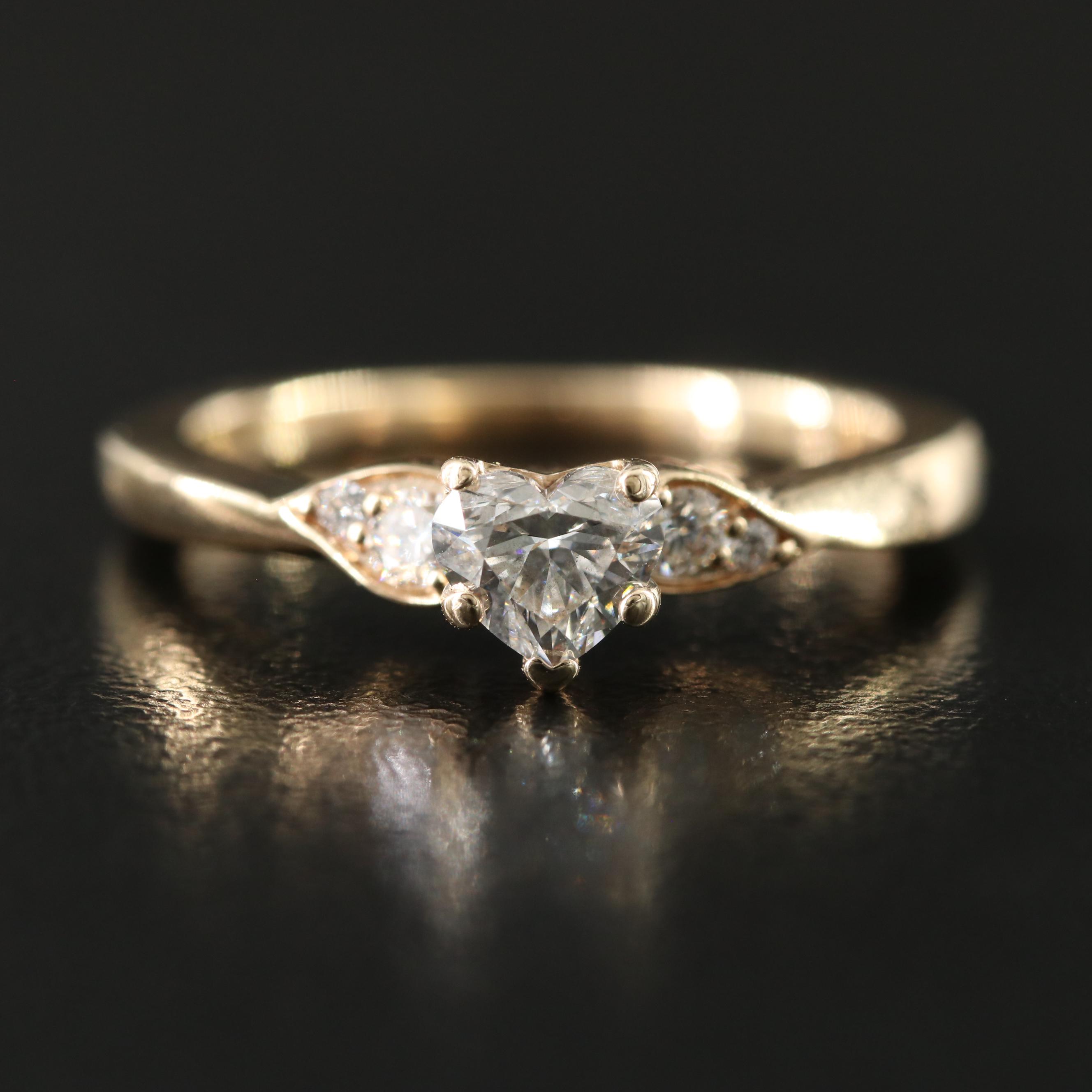 14K 0.62 CTW Diamond Ring with Digital GIA Report