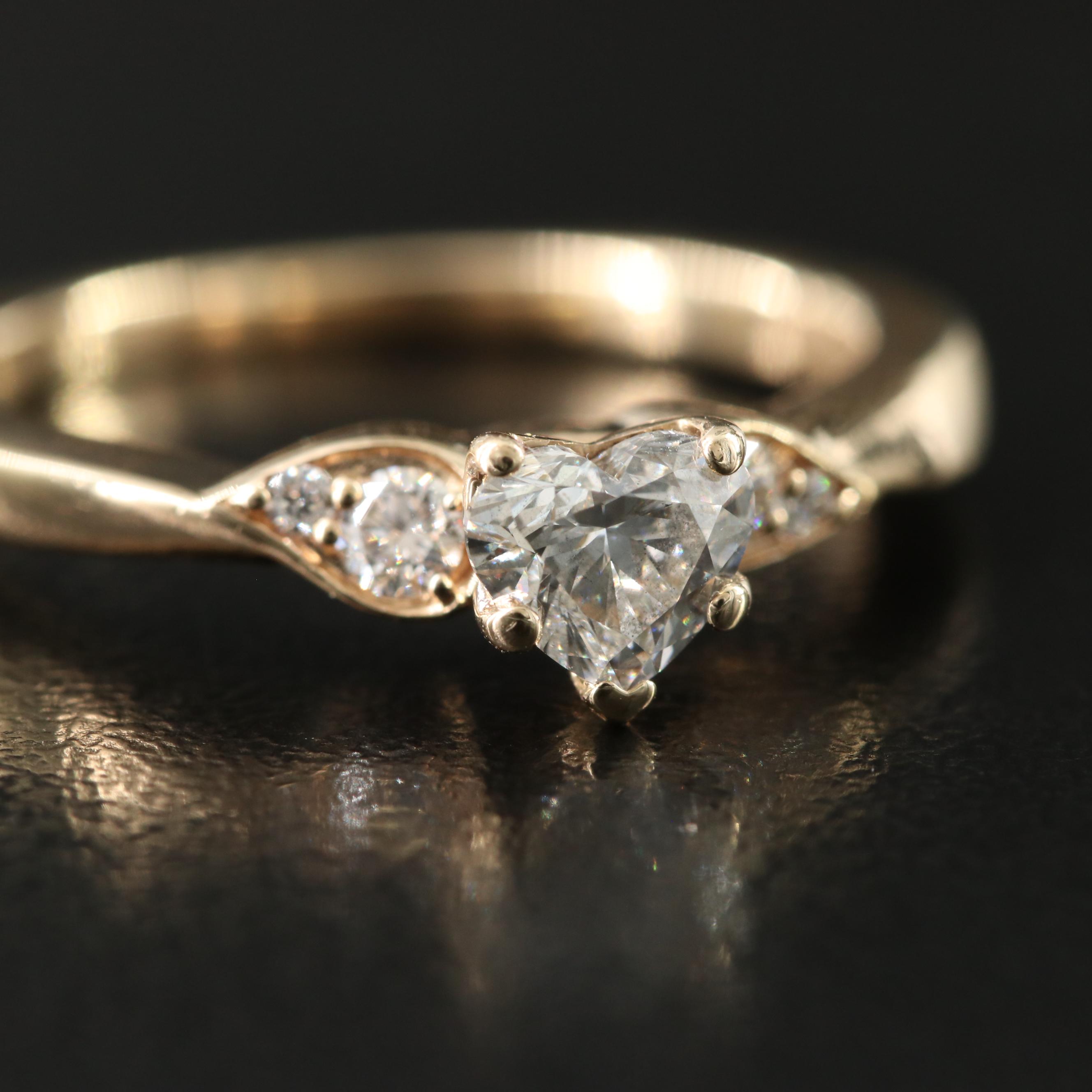 14K 0.62 CTW Diamond Ring with Digital GIA Report