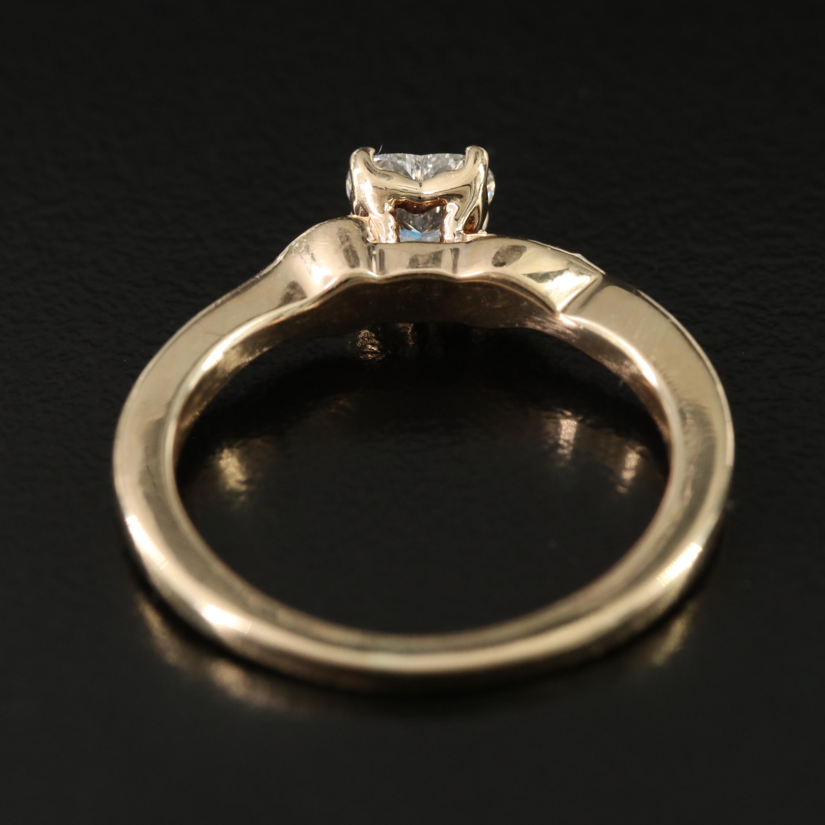 14K 0.62 CTW Diamond Ring with Digital GIA Report