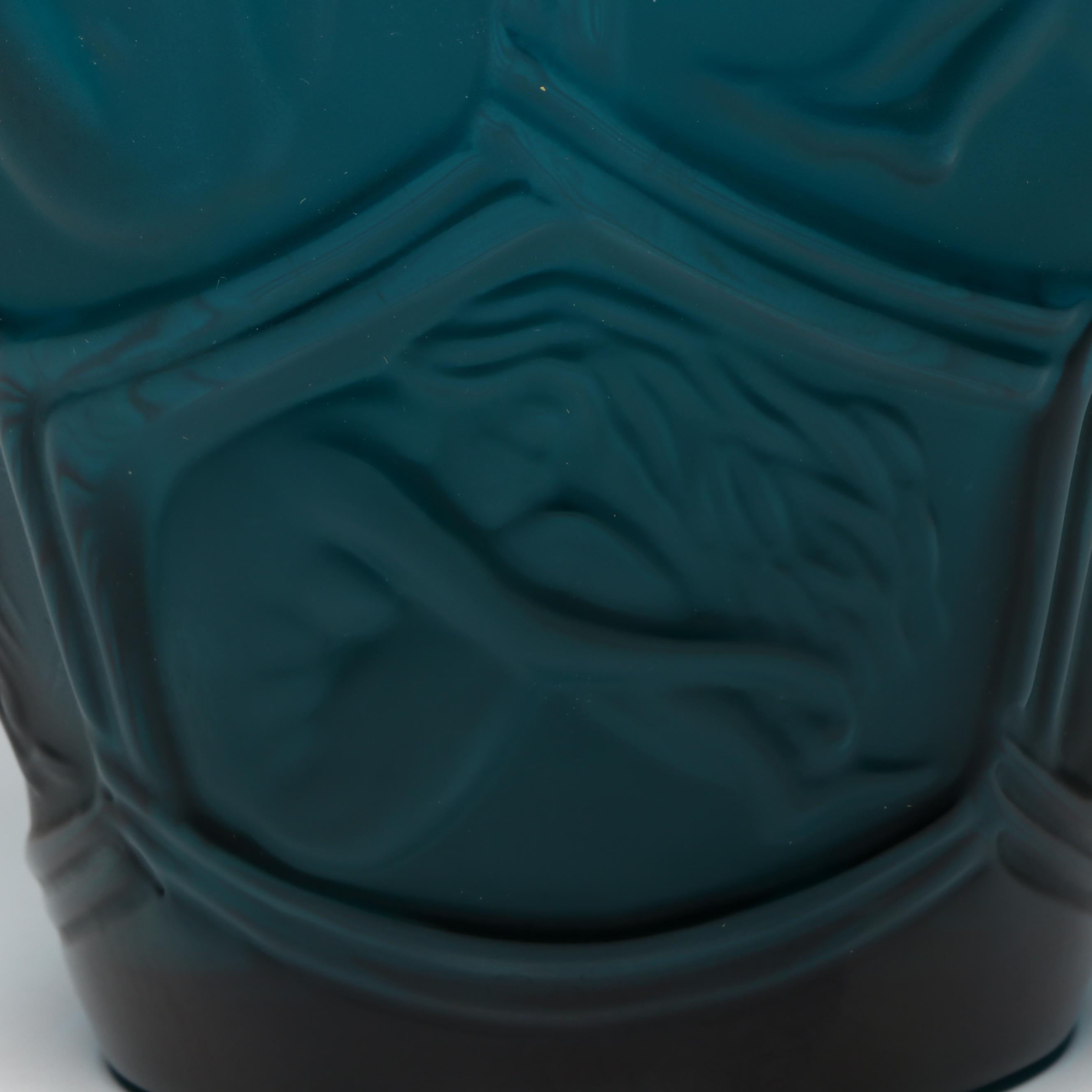 Lalique "Hesperides" Teal Crystal Vase