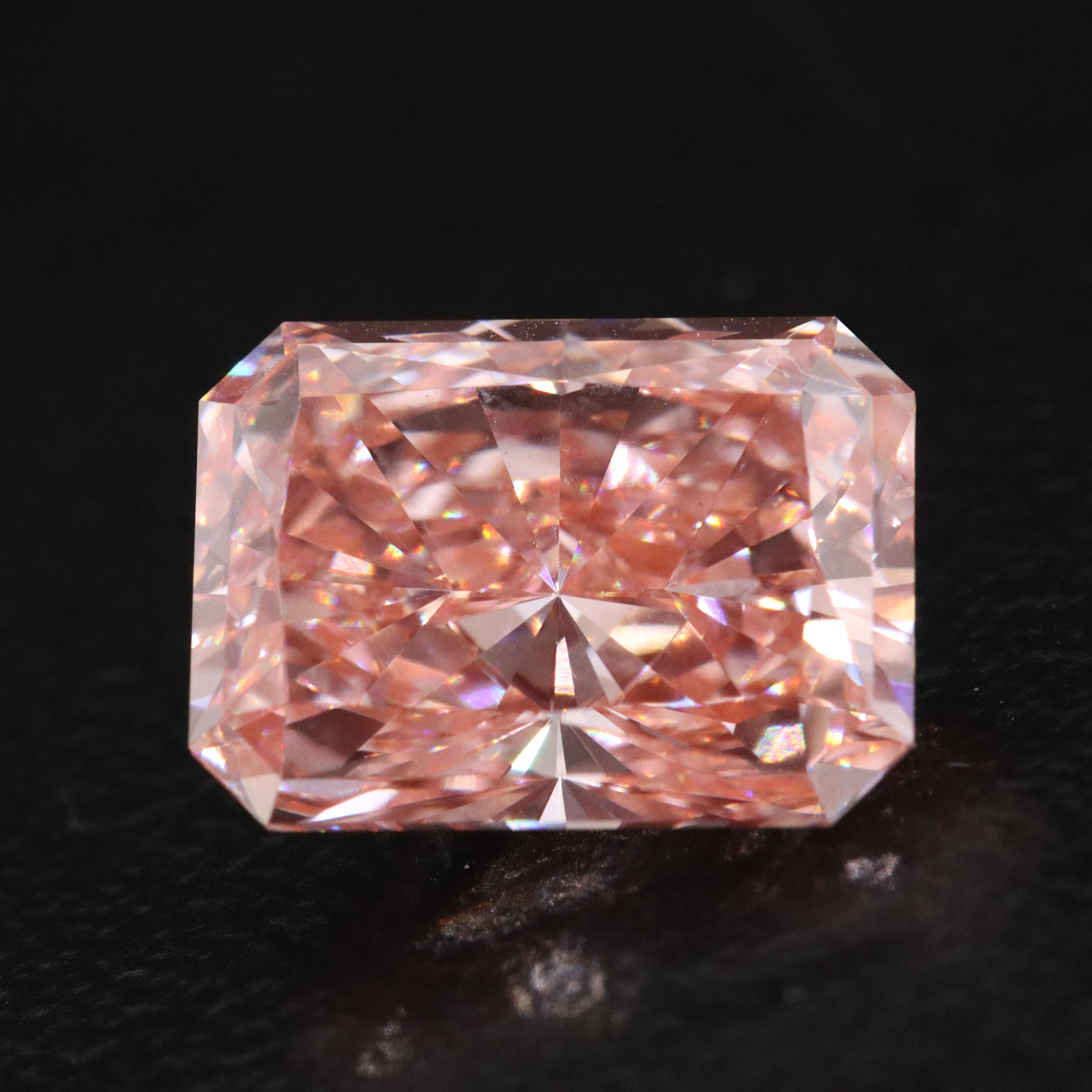 Loose 3.03 CT Lab Grown Fancy Pink Diamond with IGI Report