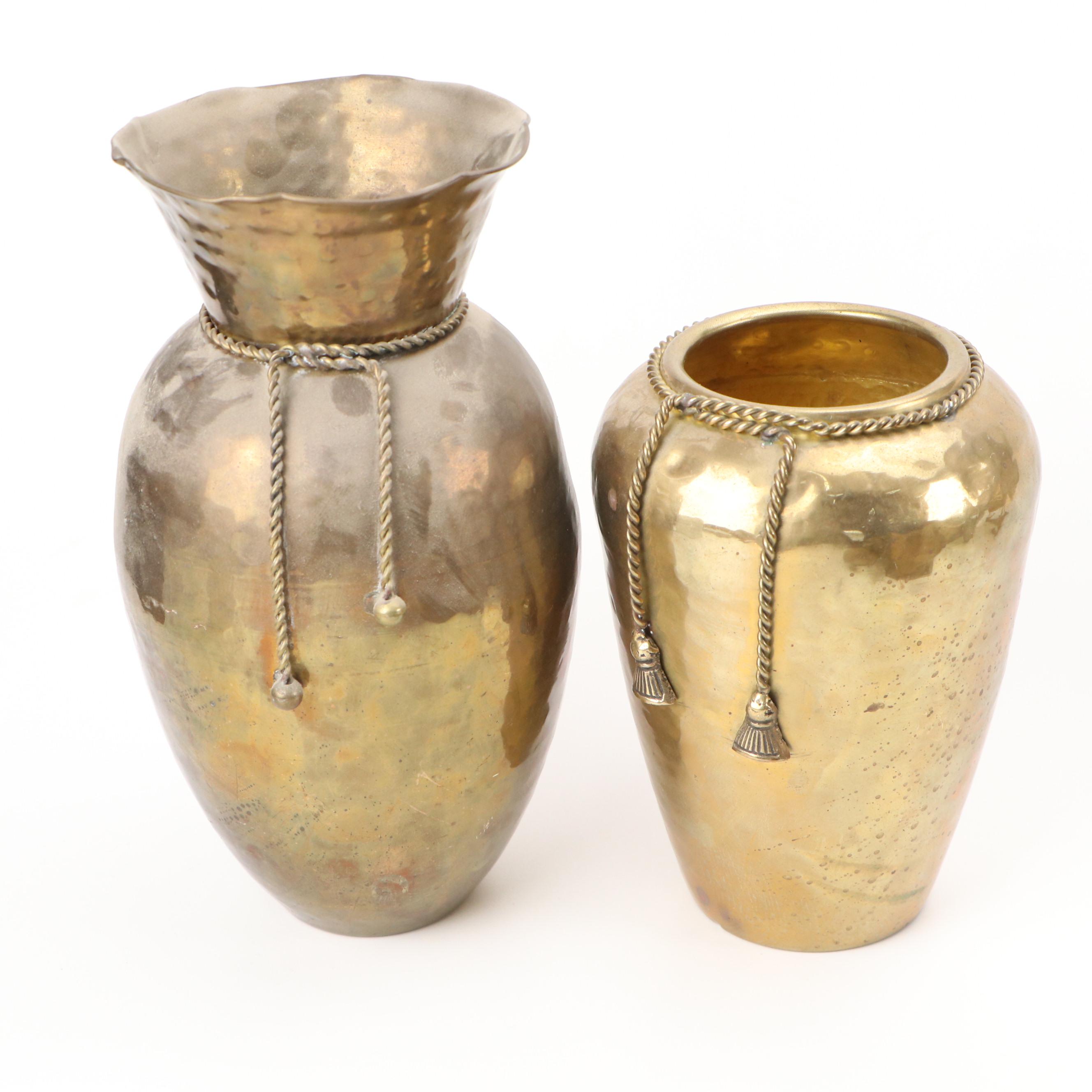 Indian Brass and Copper Planters, Vases, and More