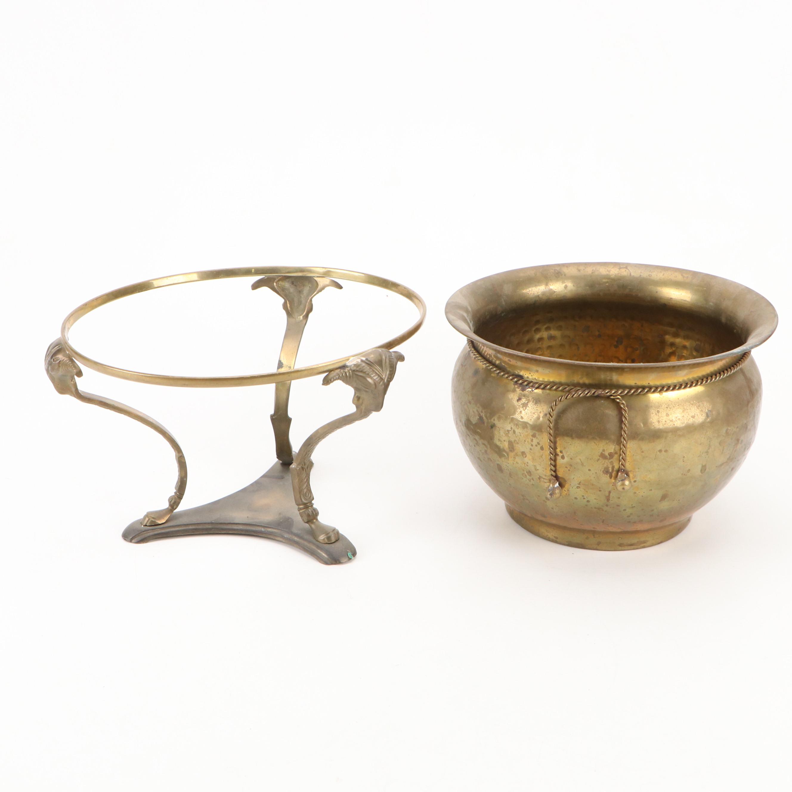 Indian Brass and Copper Planters, Vases, and More