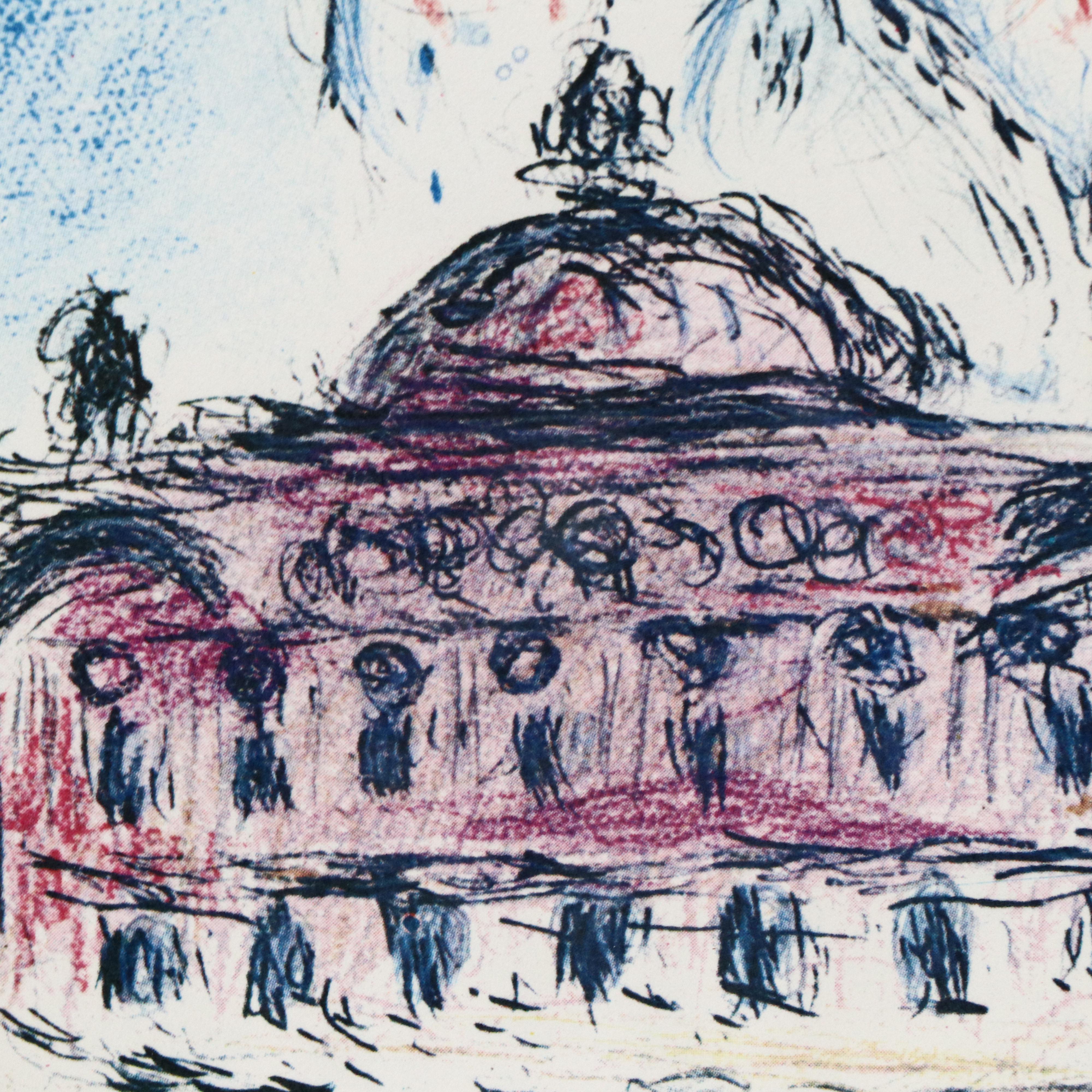 Signed Offset Lithograph After Marc Chagall "Dans le Ciel de l'Opéra"