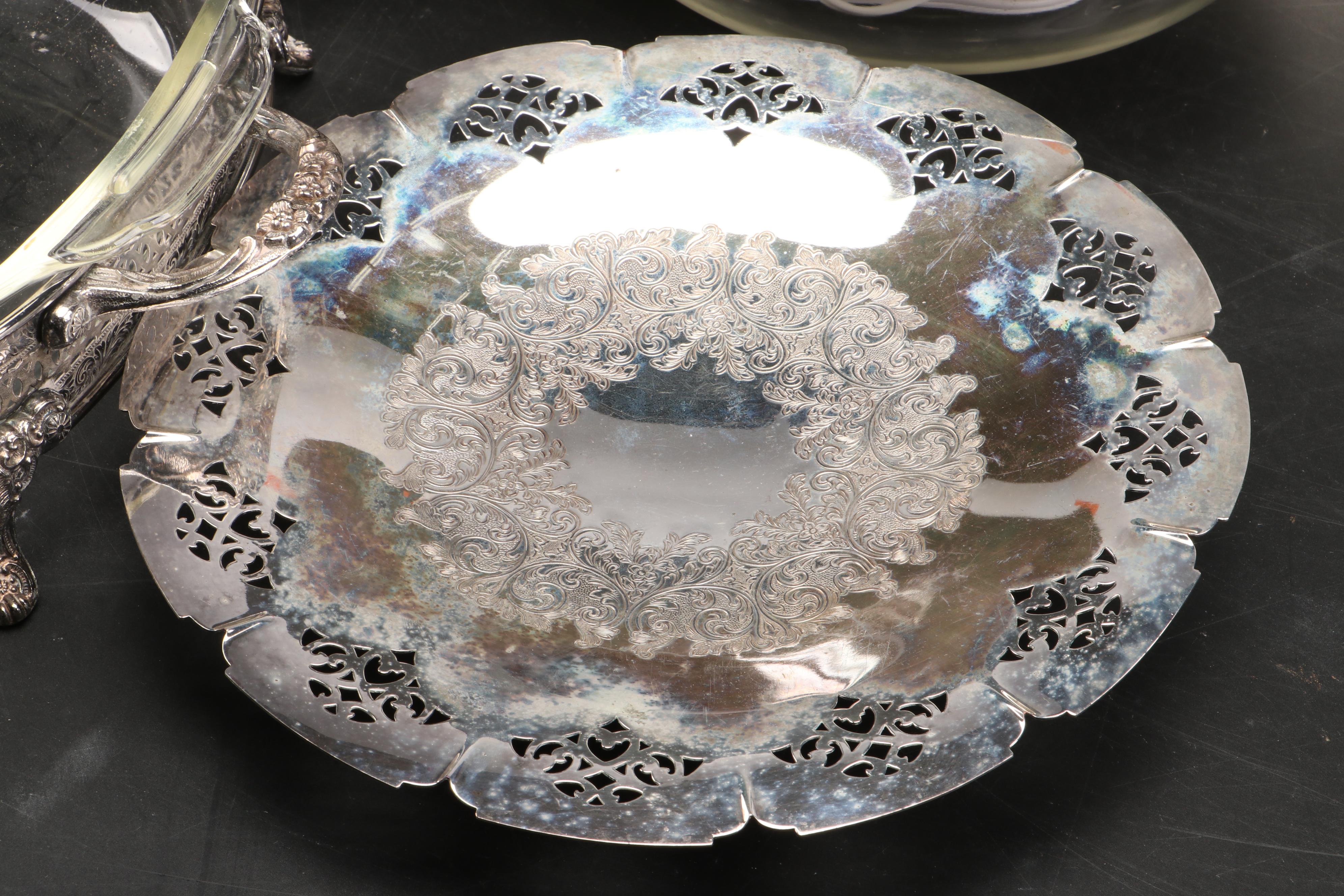 Gorham Paul Revere Bowls with Other Silver Plate Serving Pieces