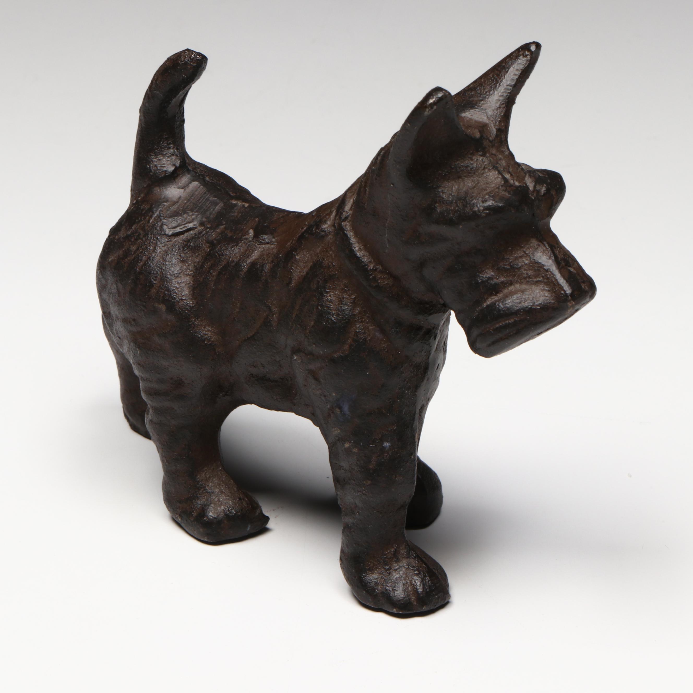 The Franklin Mint Father's Day Silver Bars Encased in Lucite with Cast Iron Dog