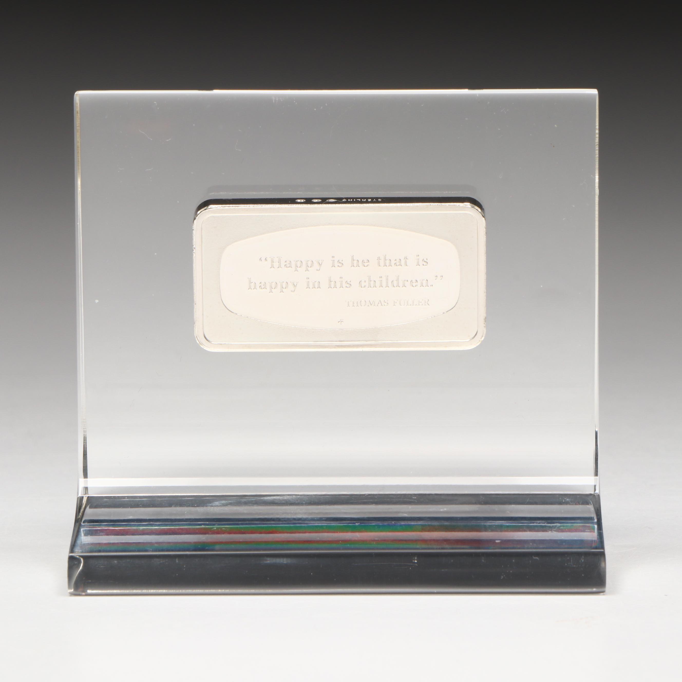 The Franklin Mint Father's Day Silver Bars Encased in Lucite with Cast Iron Dog