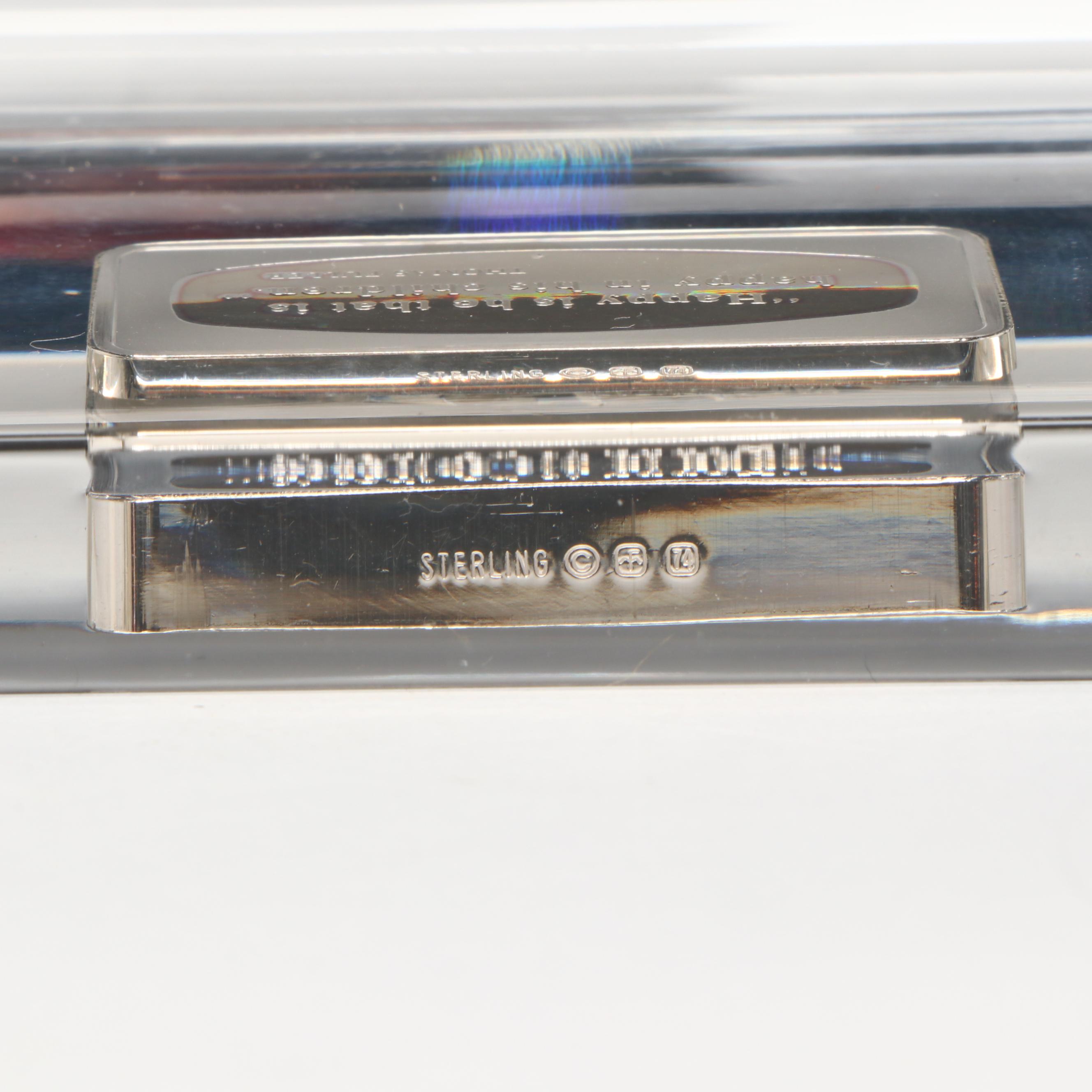 The Franklin Mint Father's Day Silver Bars Encased in Lucite with Cast Iron Dog