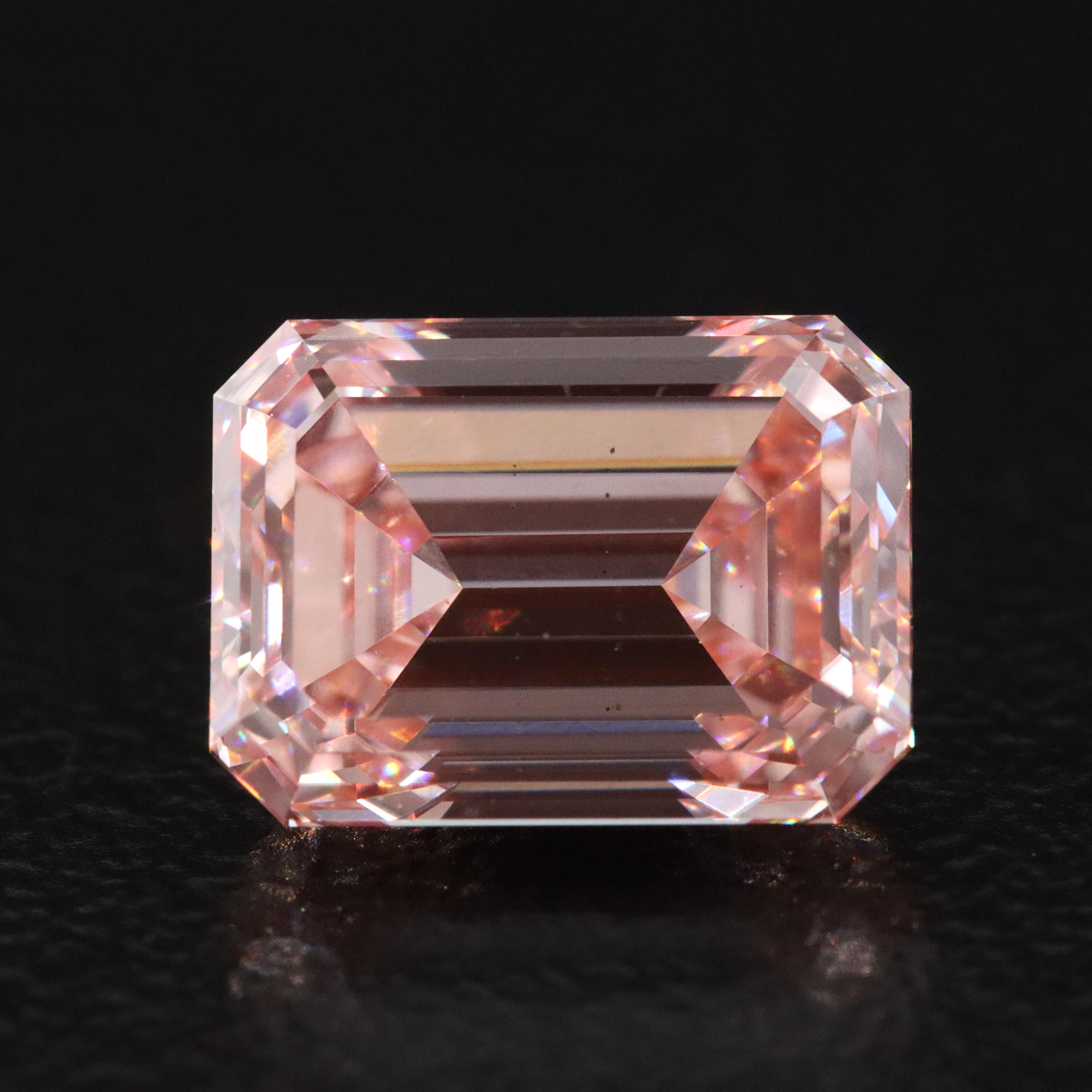 Loose 3.03 CT Lab Grown Fancy Pink Diamond with IGI Report