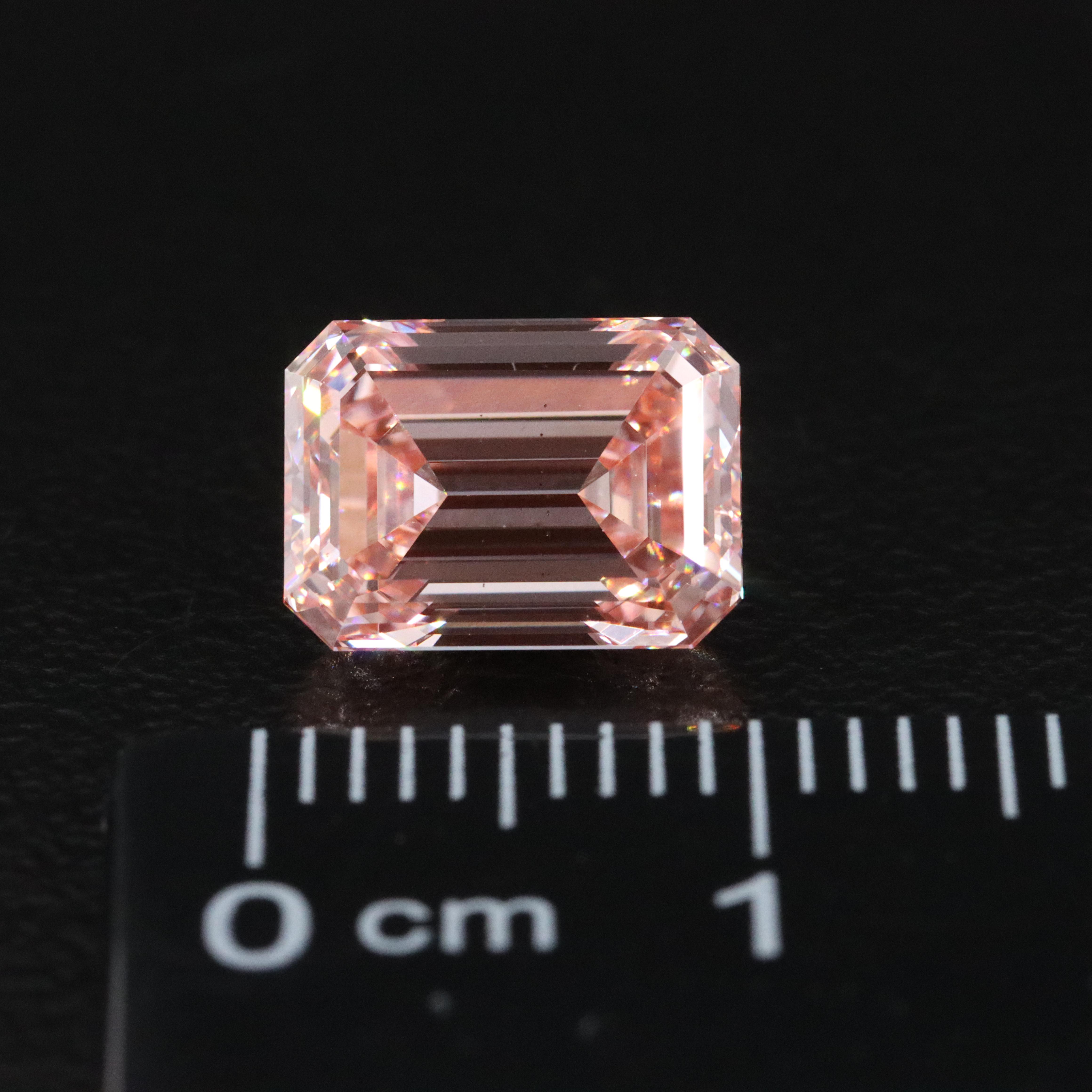 Loose 3.03 CT Lab Grown Fancy Pink Diamond with IGI Report