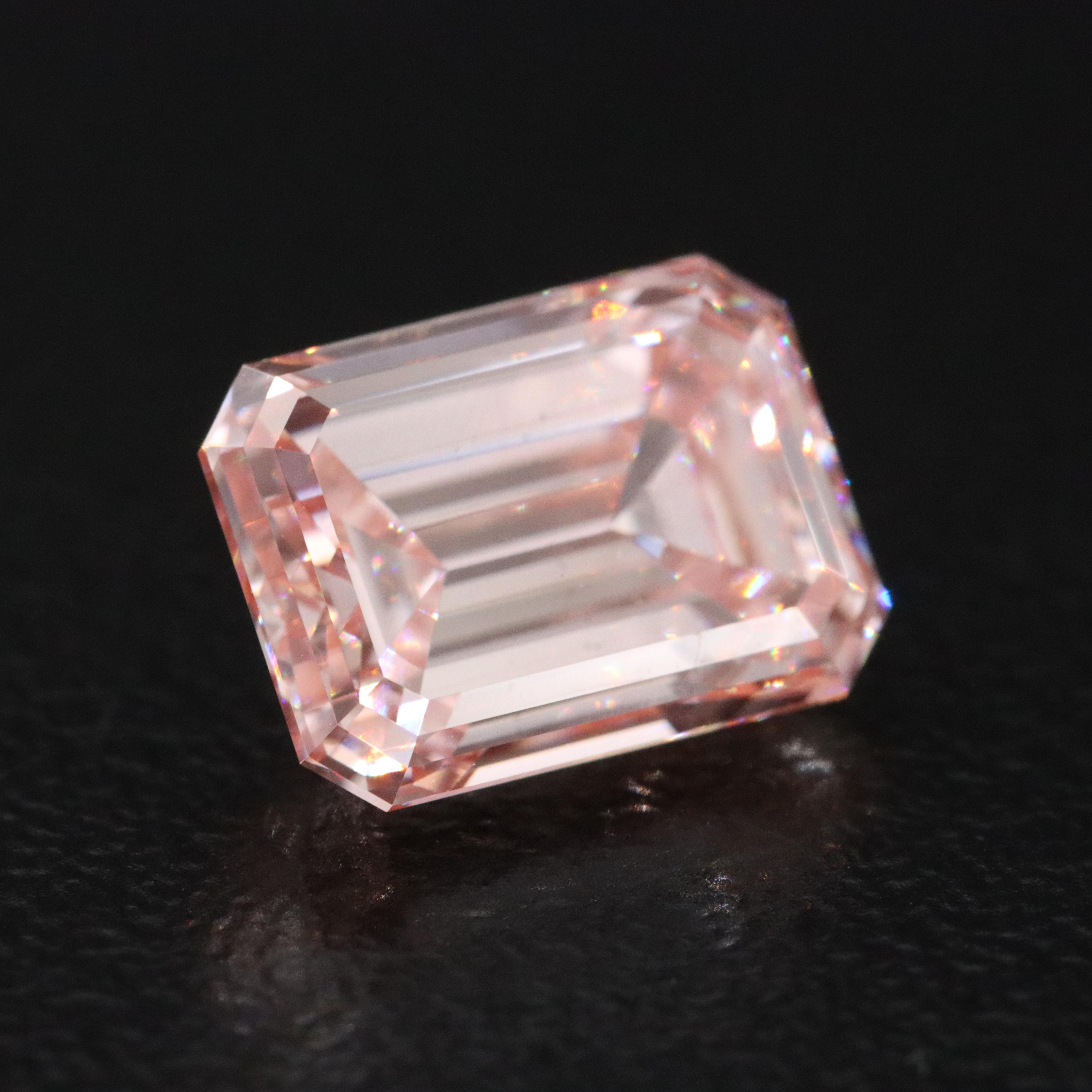 Loose 3.03 CT Lab Grown Fancy Pink Diamond with IGI Report