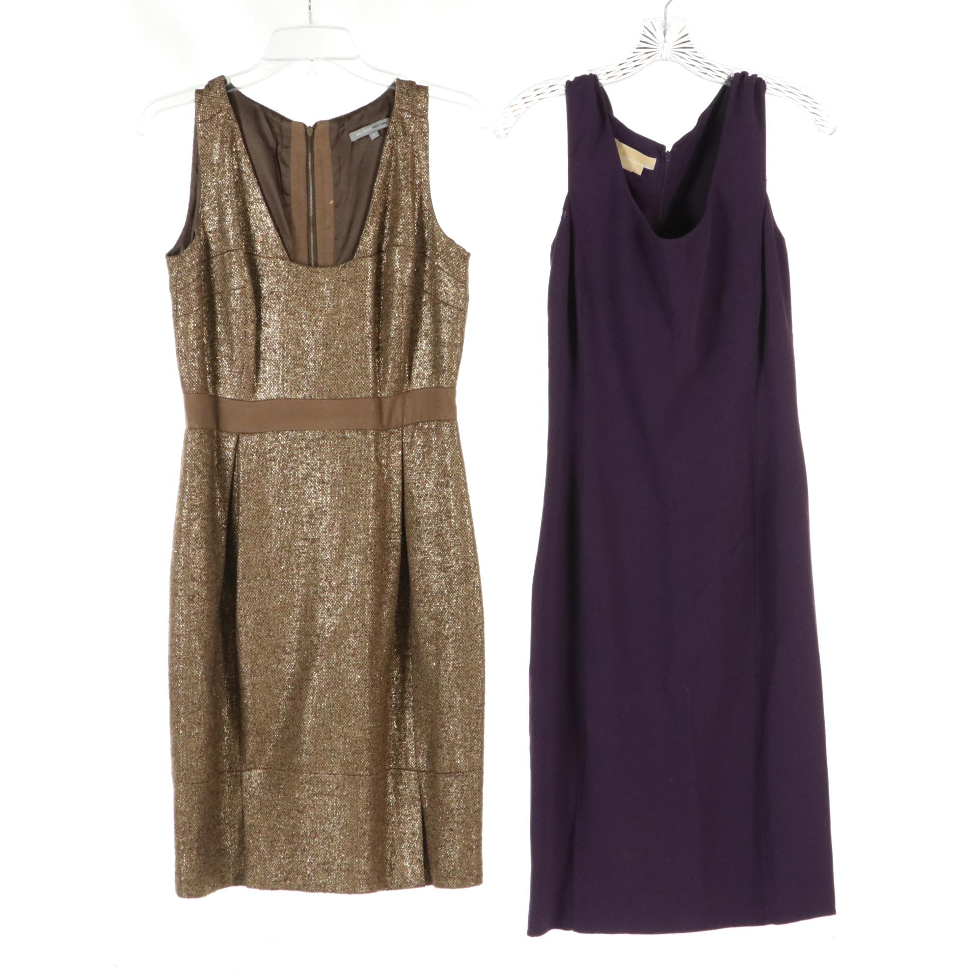 Bill Blass Metallic Tweed Dress, Michael Kors Bodycon Dress, and Vintage Dresses