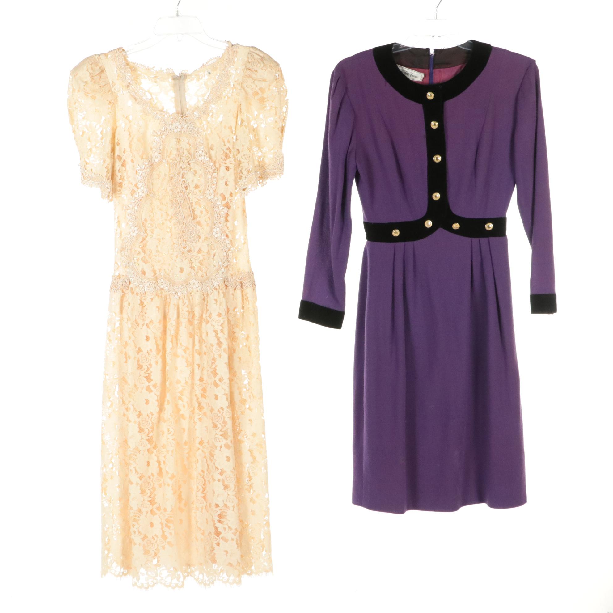 Bill Blass Metallic Tweed Dress, Michael Kors Bodycon Dress, and Vintage Dresses