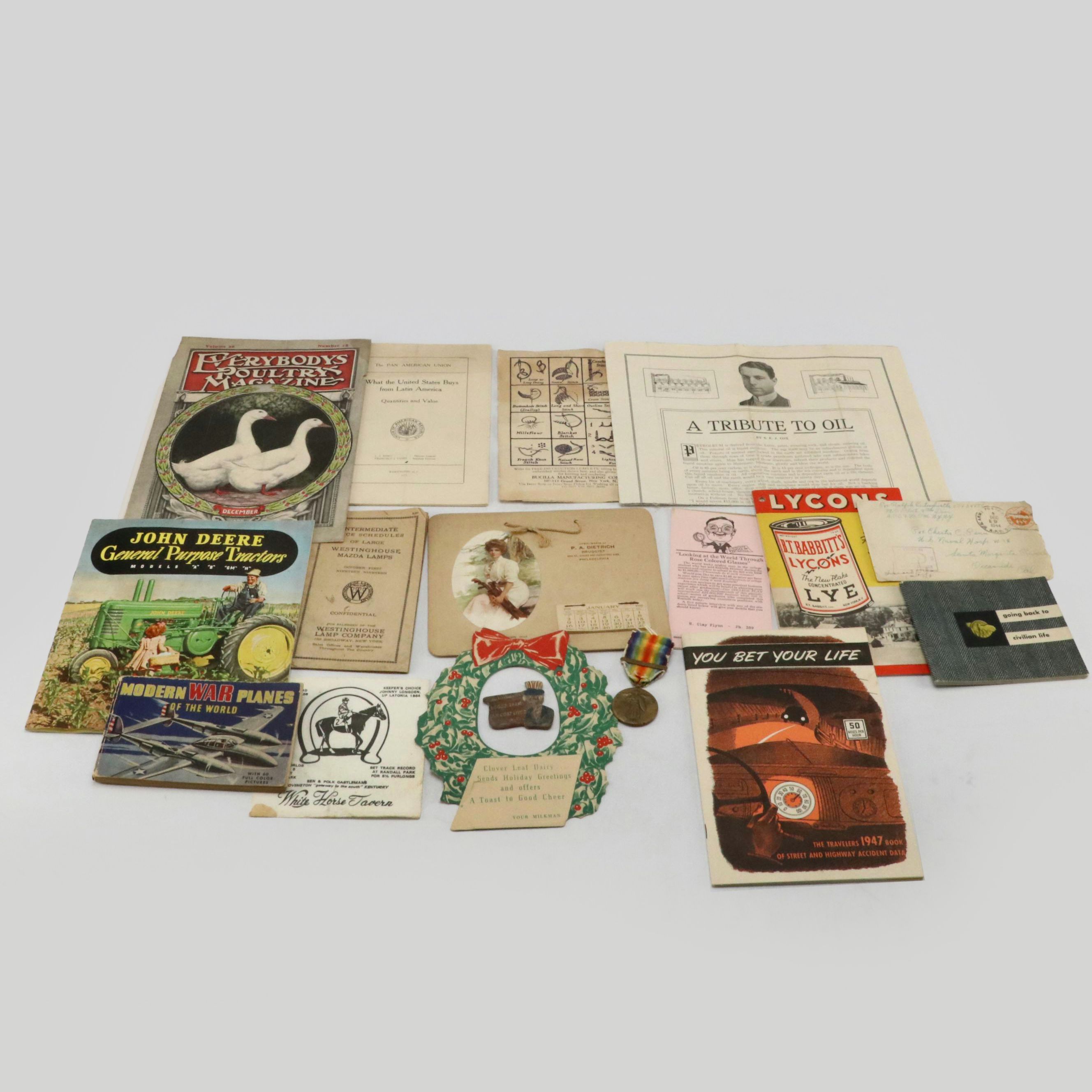 Westinghouse Pamphlet, Clover Leaf Dairy Holiday Card and More Ephemera