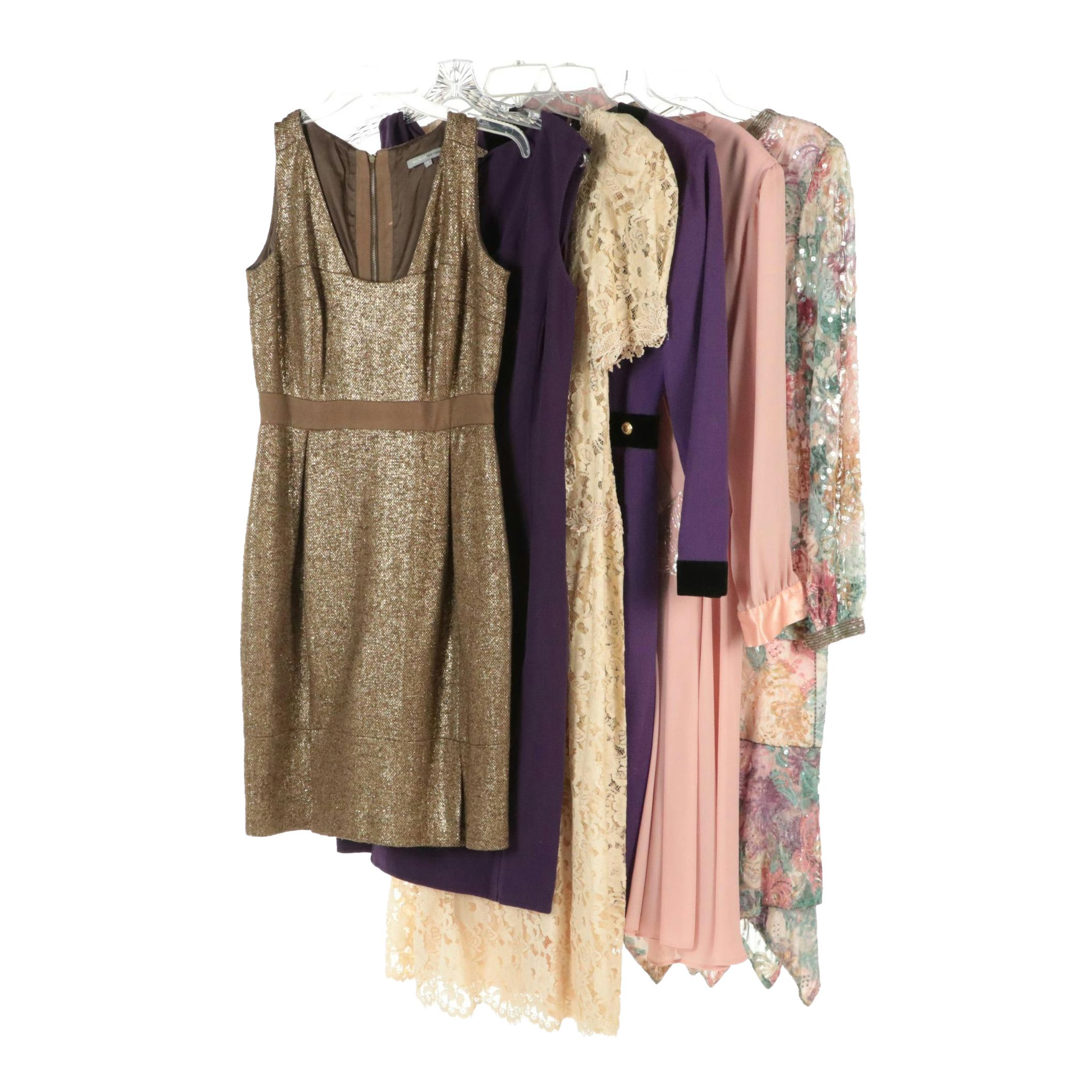 Bill Blass Metallic Tweed Dress, Michael Kors Bodycon Dress, and Vintage Dresses