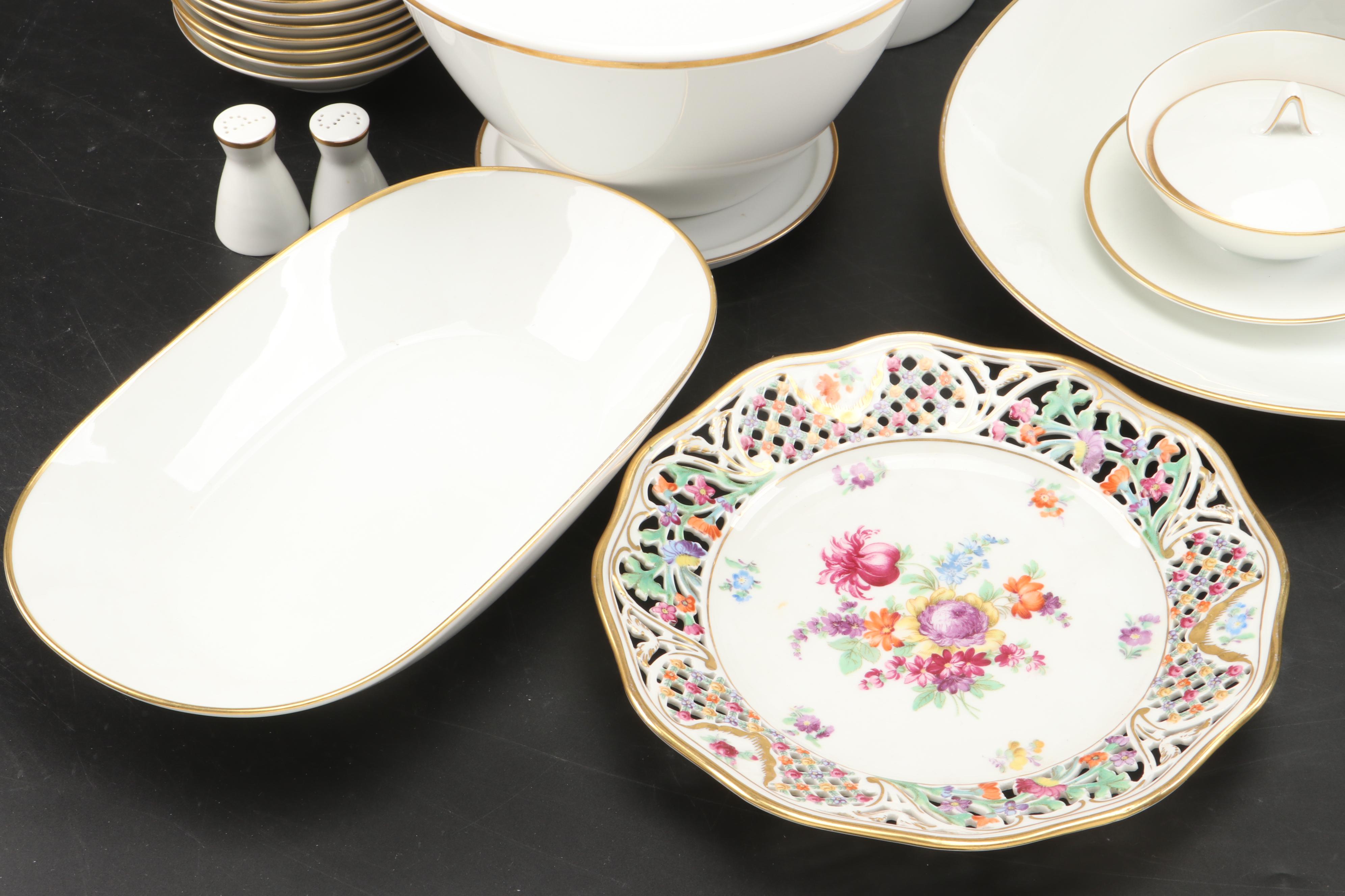 Rosenthal "Classic Gold" Porcelain Dinnerware with Schumann Cabinet Plate