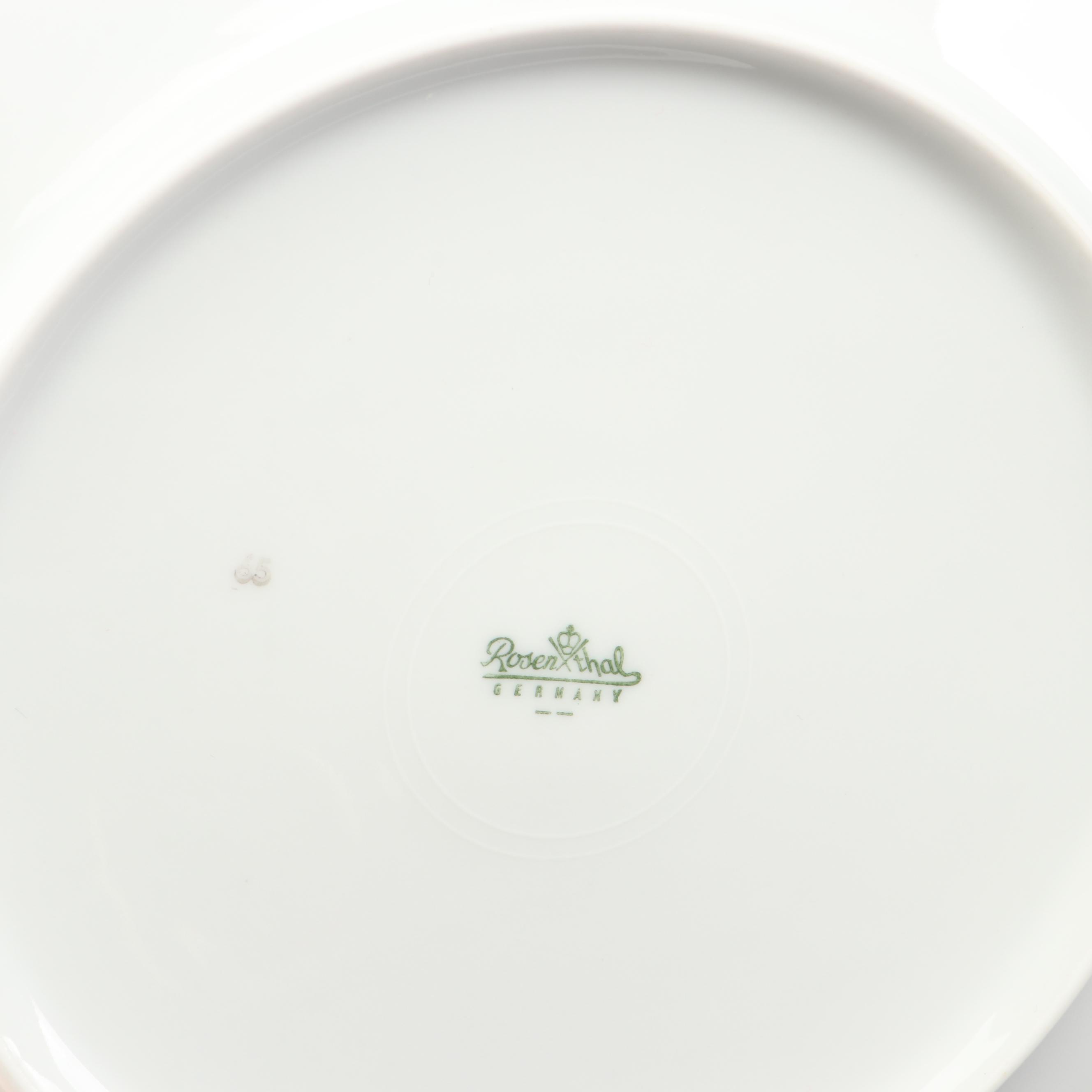 Rosenthal "Classic Gold" Porcelain Dinnerware with Schumann Cabinet Plate