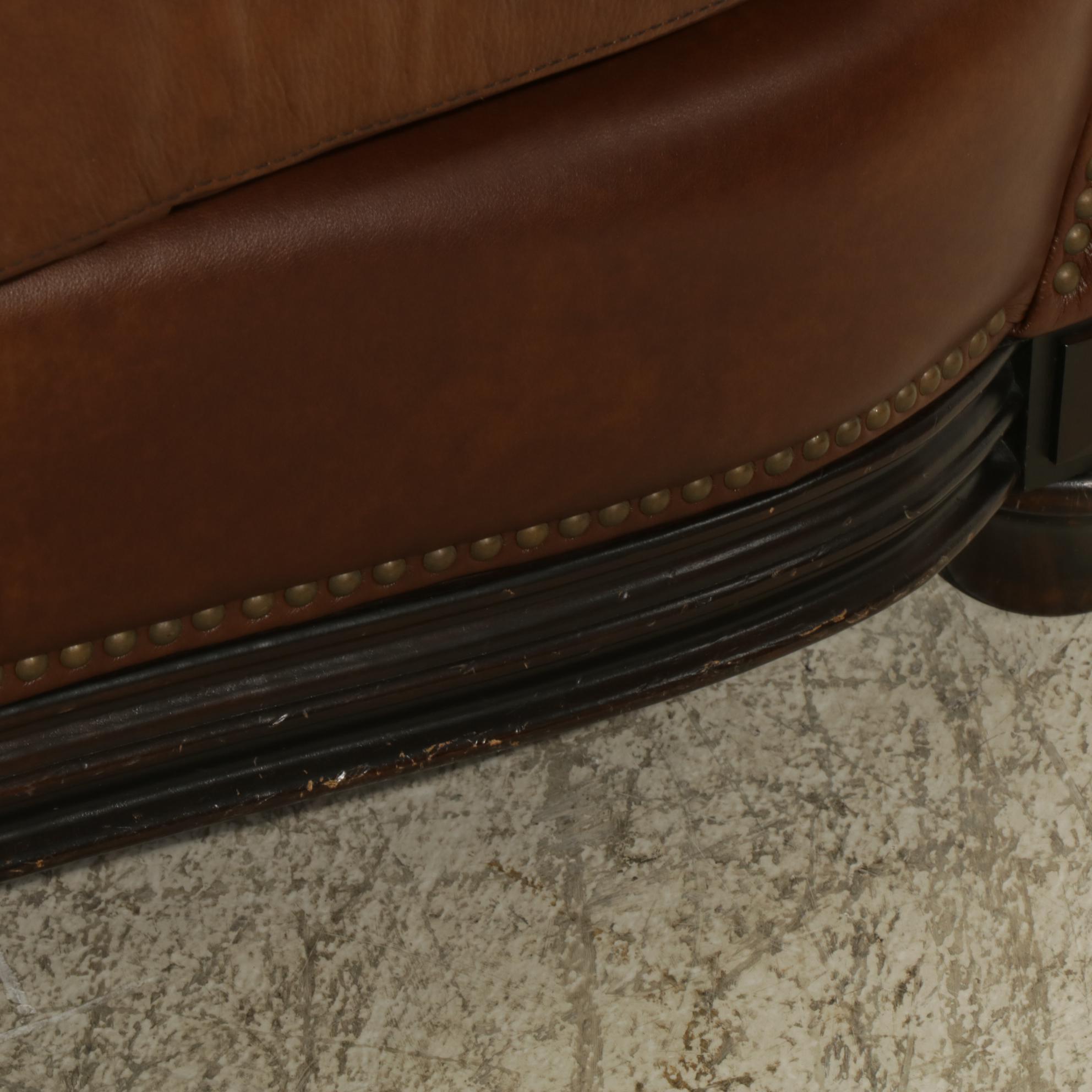 Robinson & Robinson Leather Upholstered Rolled Arm Loveseat