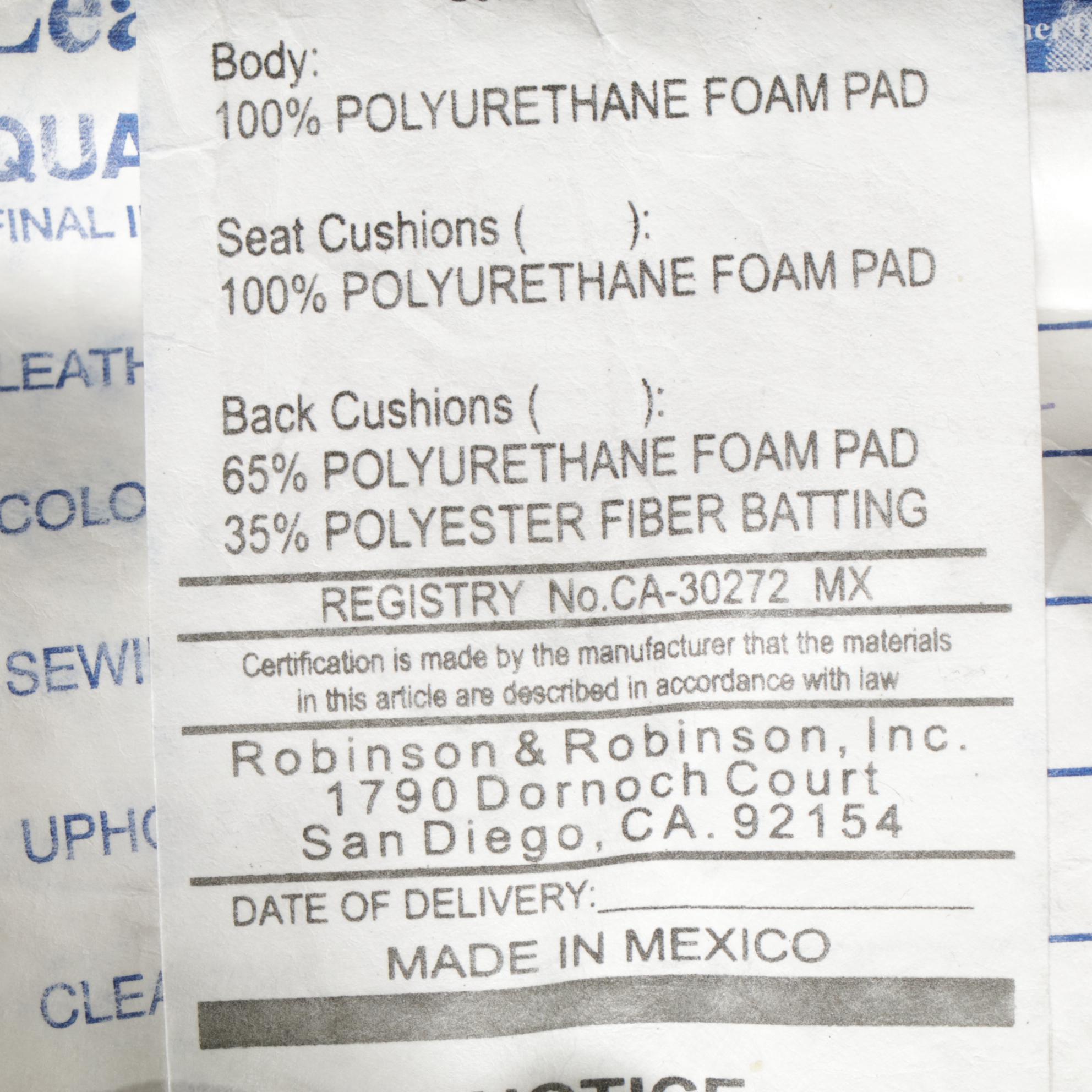 Robinson & Robinson Leather Upholstered Rolled Arm Loveseat