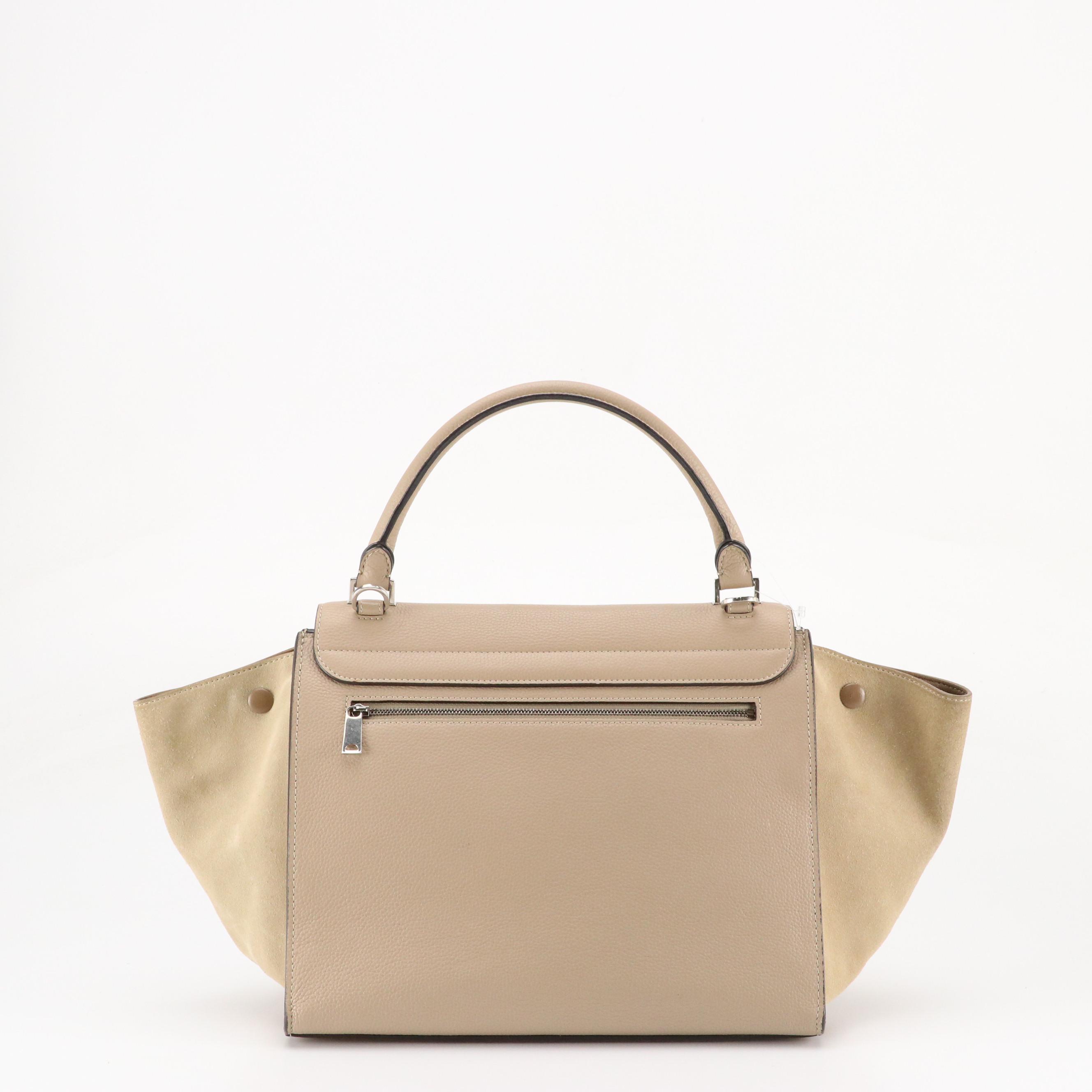 Céline Calfskin Leather Trapeze Two-Way Bag in Dune