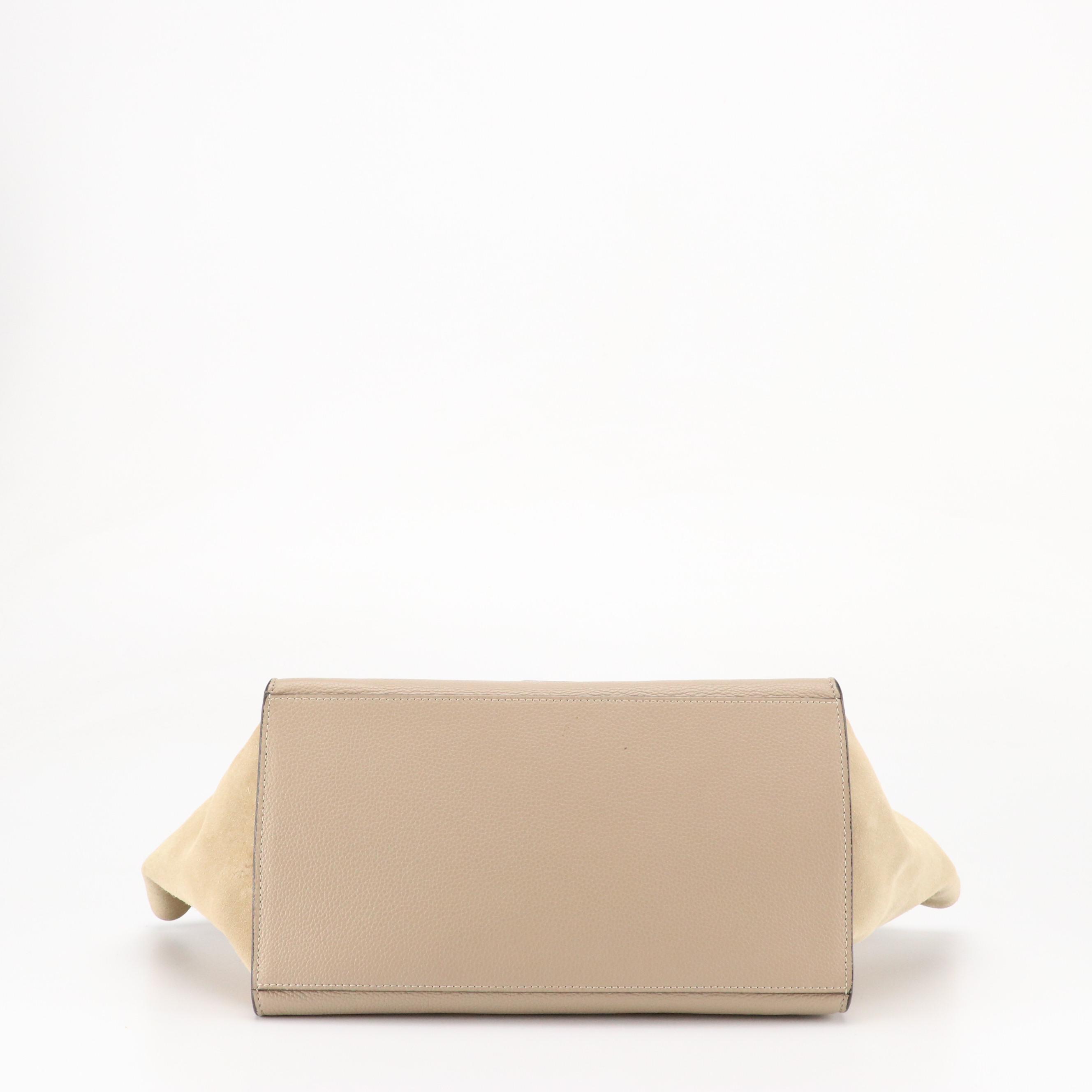 Céline Calfskin Leather Trapeze Two-Way Bag in Dune