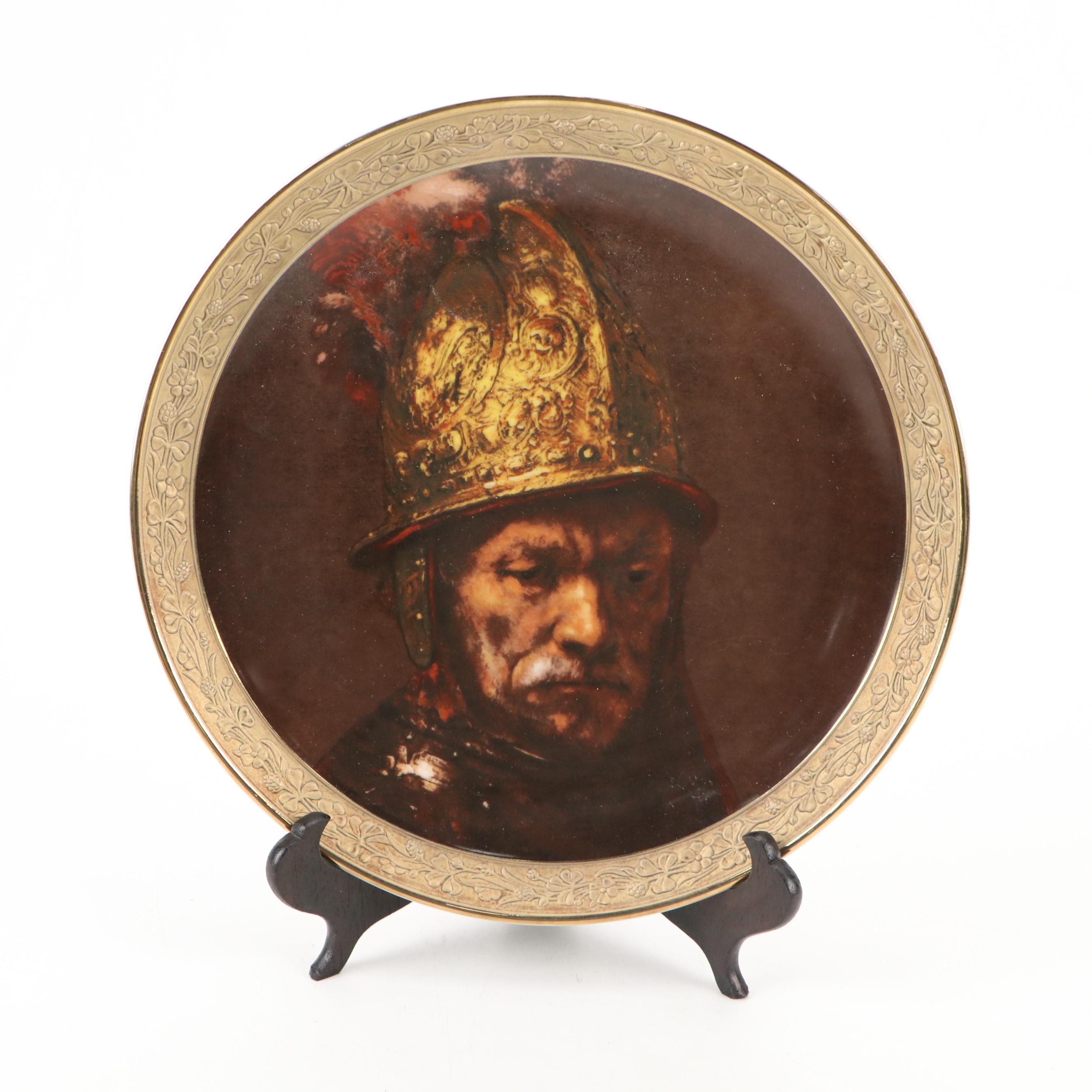 Gorham, Royal Doulton, and Other Collector Porcelain Plates with Wood Stand