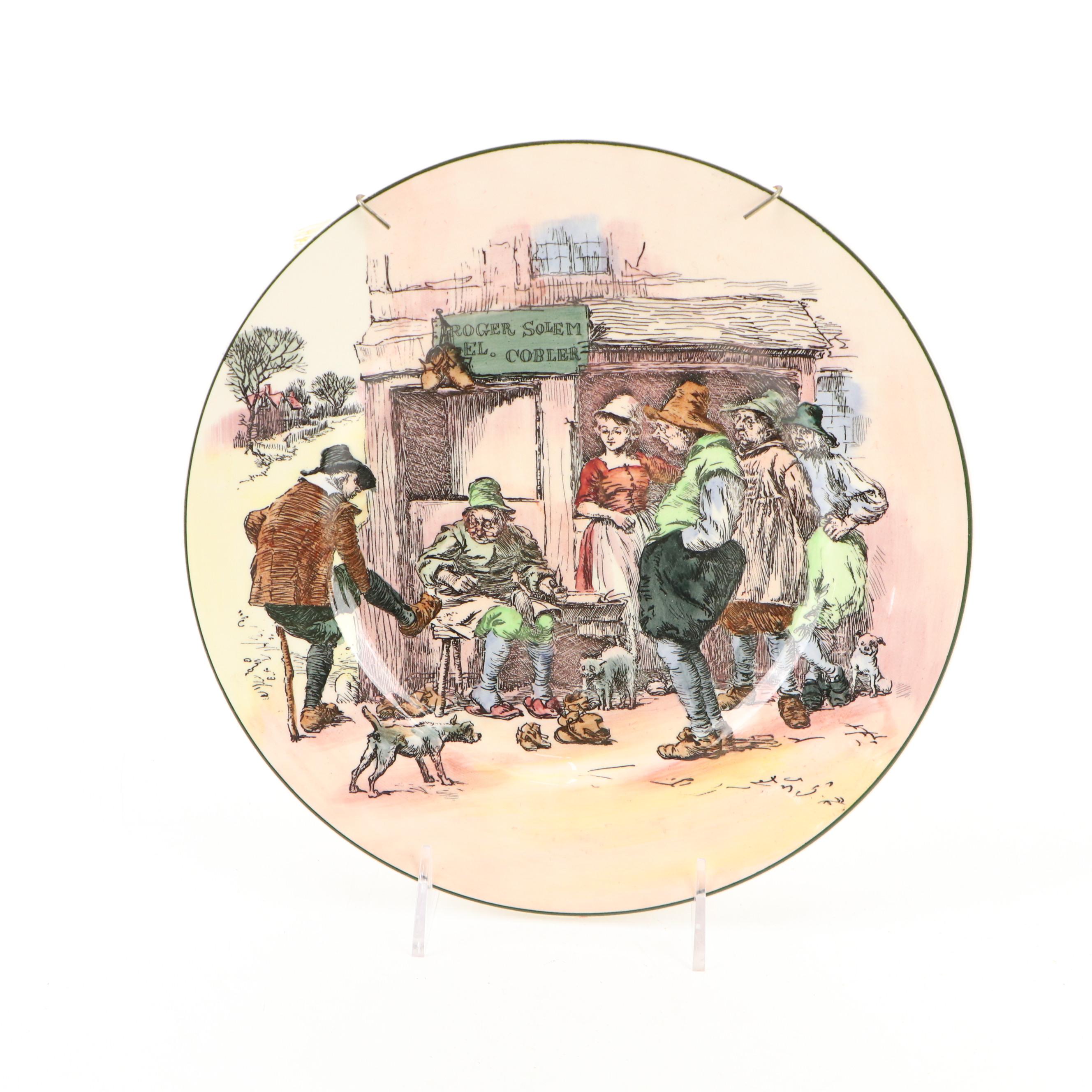 Gorham, Royal Doulton, and Other Collector Porcelain Plates with Wood Stand