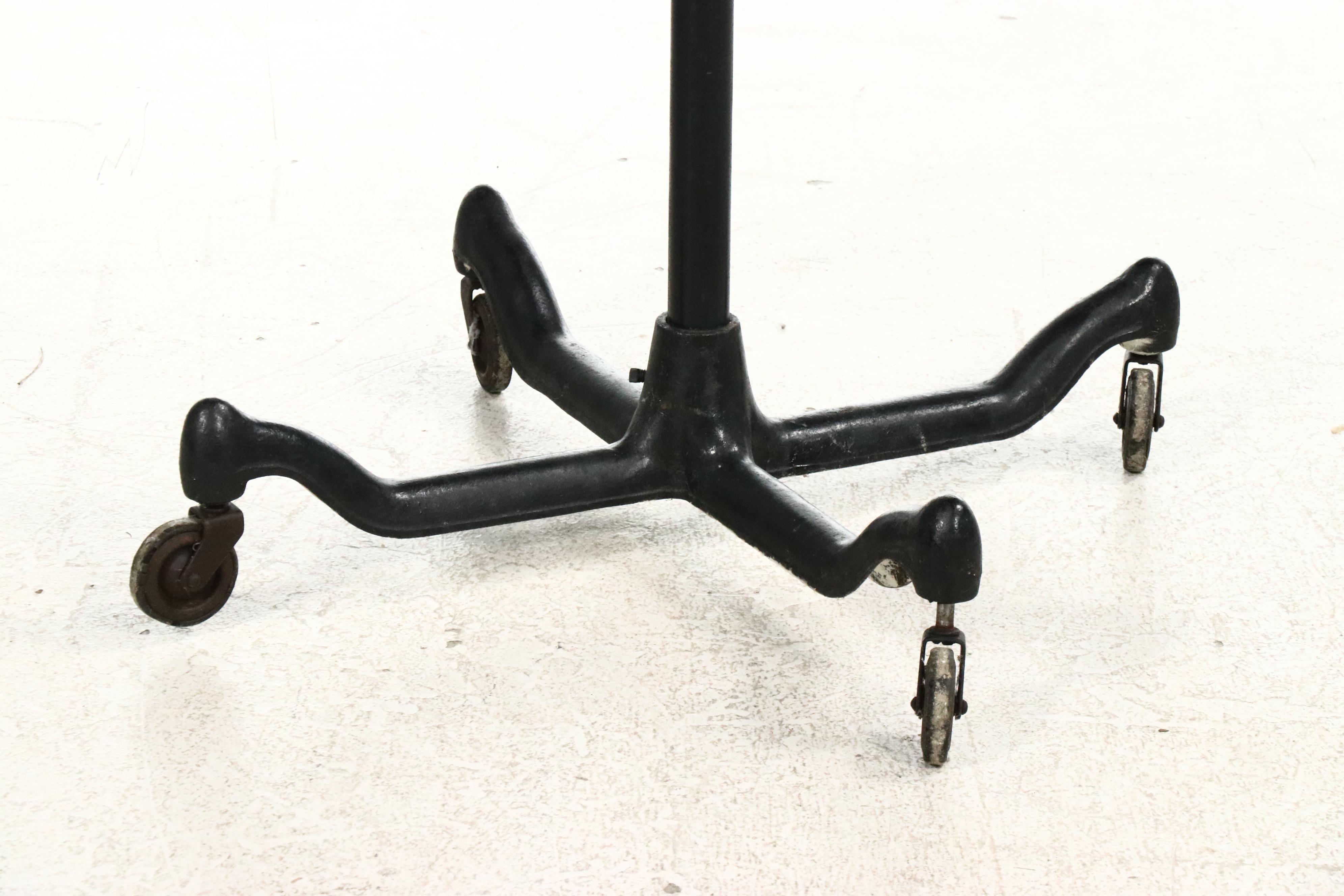 Art Deco Industrial Style Painted Metal Coat Rack, 20th Century