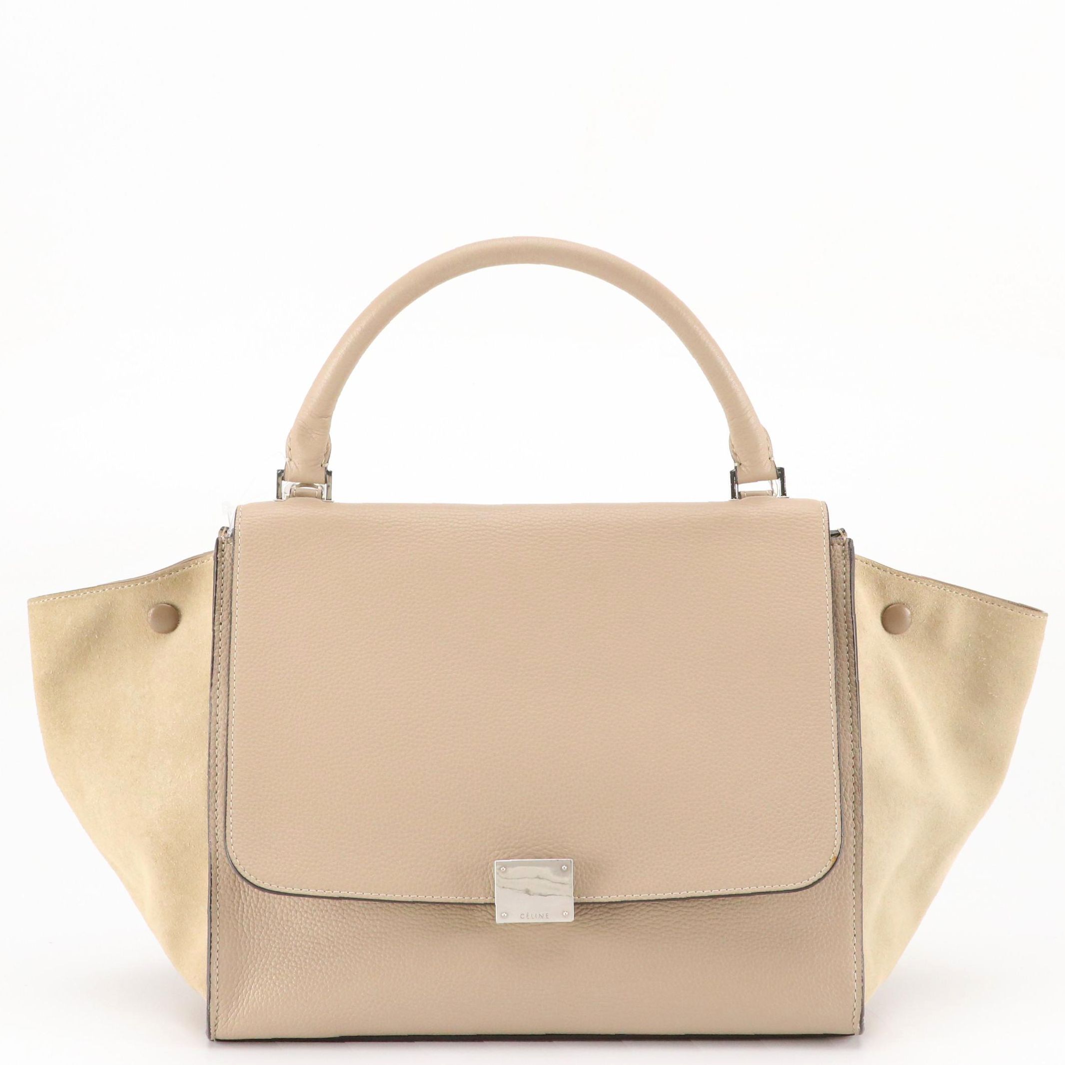 Céline Calfskin Leather Trapeze Two-Way Bag in Dune
