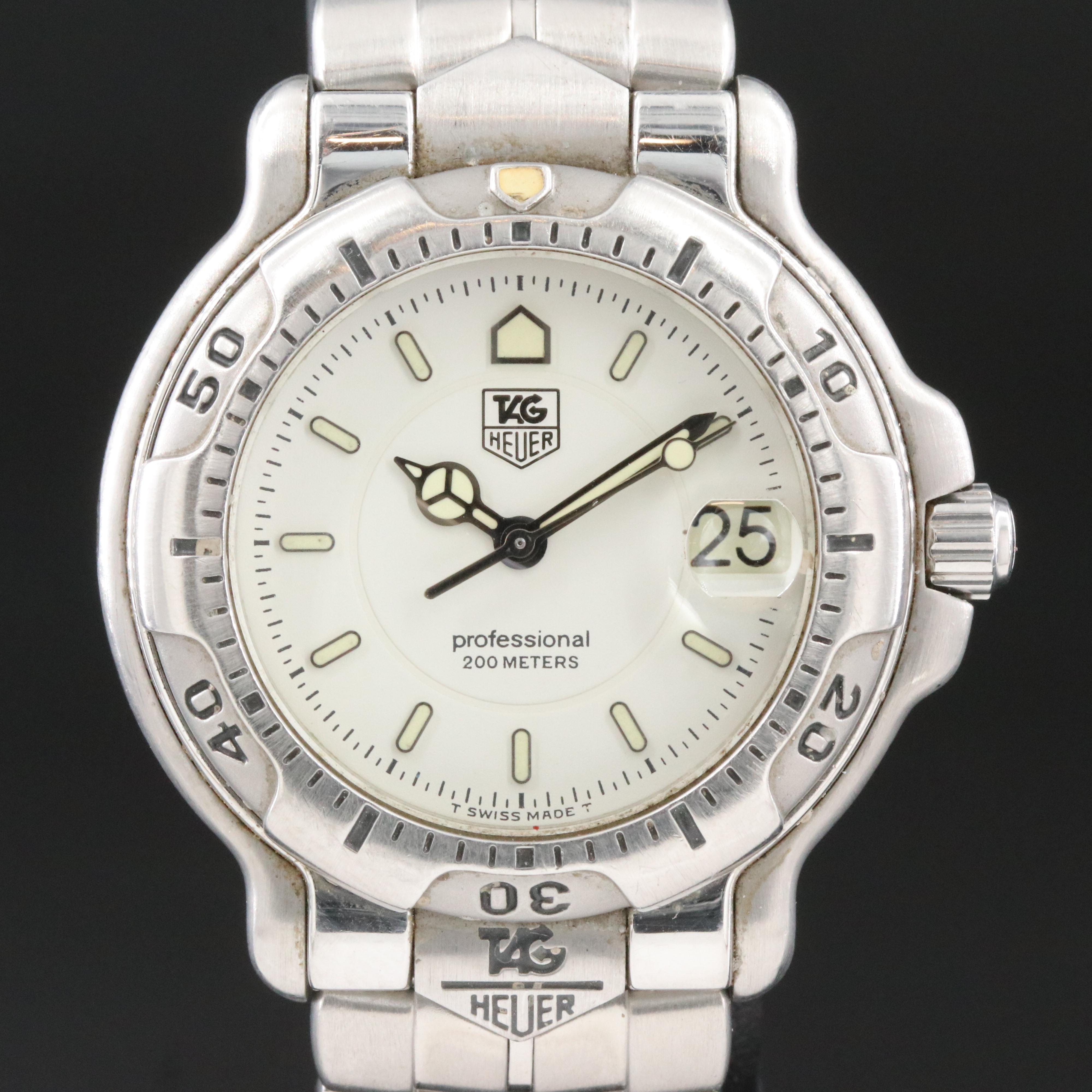 TAG Heuer 6000 Series WH 12 11 White Dial 35mm Steel Quartz Watch