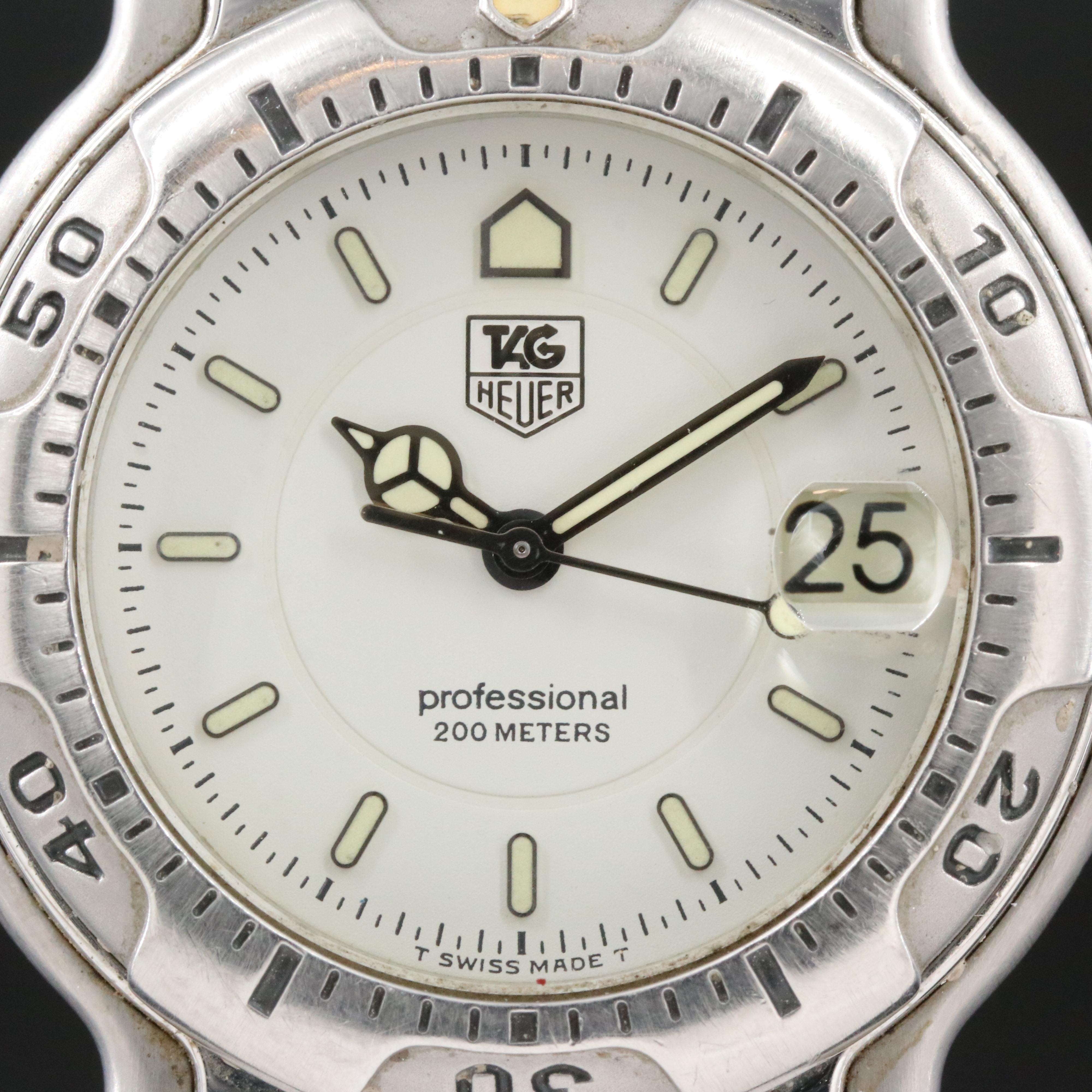 TAG Heuer 6000 Series WH 12 11 White Dial 35mm Steel Quartz Watch