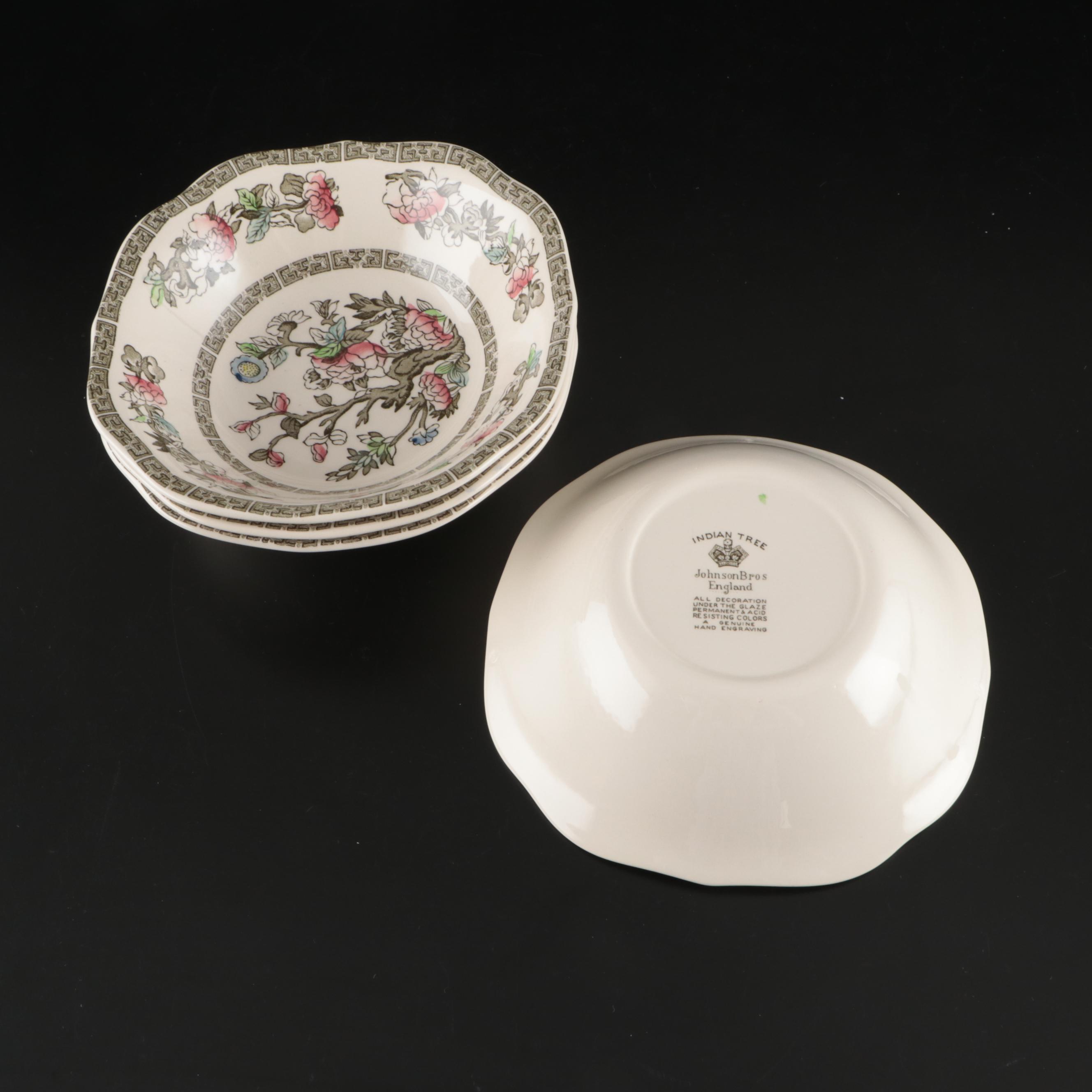 Myott Staffordshire and Johnson Bros "Indian Tree" Dinnerware and Serving Pieces