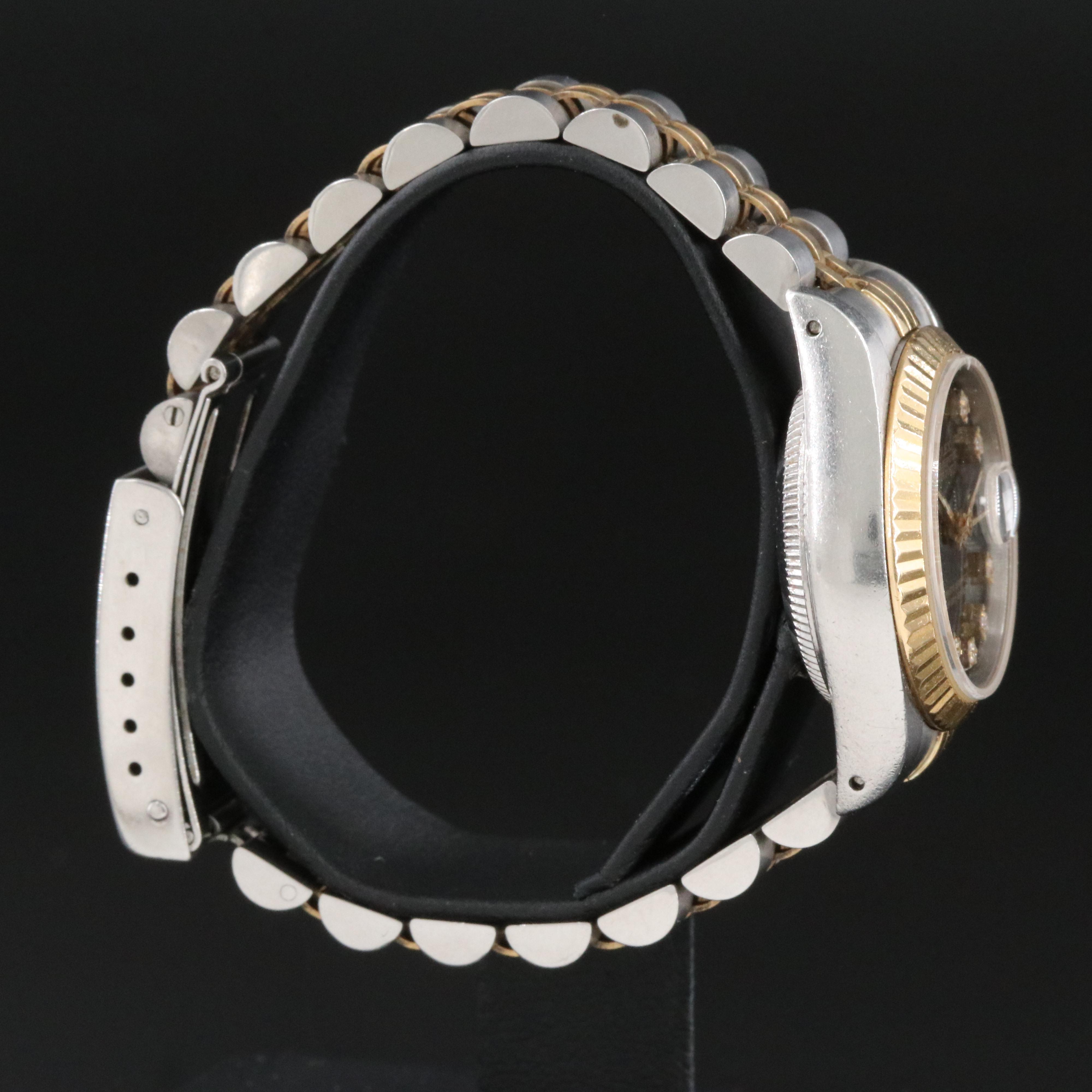 Rolex Datejust 69173 Custom Diamond Dial 26mm 18K & Steel Automatic Watch