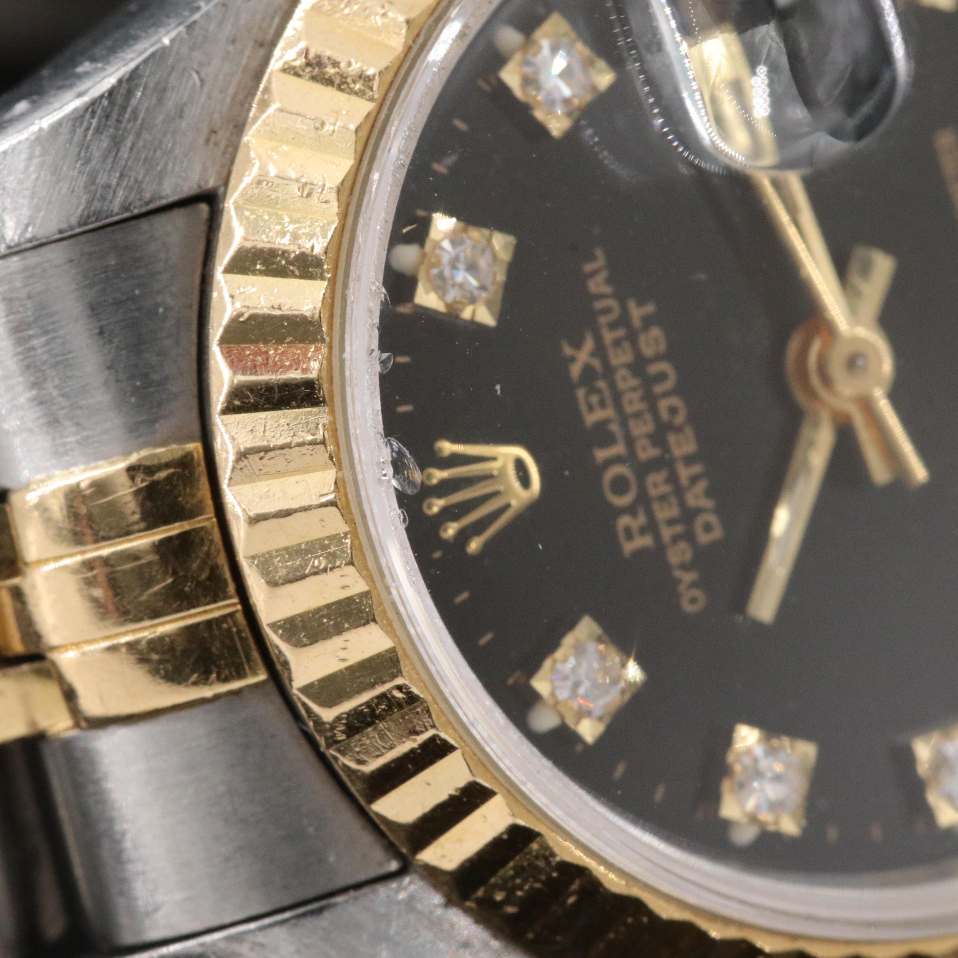 Rolex Datejust 69173 Custom Diamond Dial 26mm 18K & Steel Automatic Watch