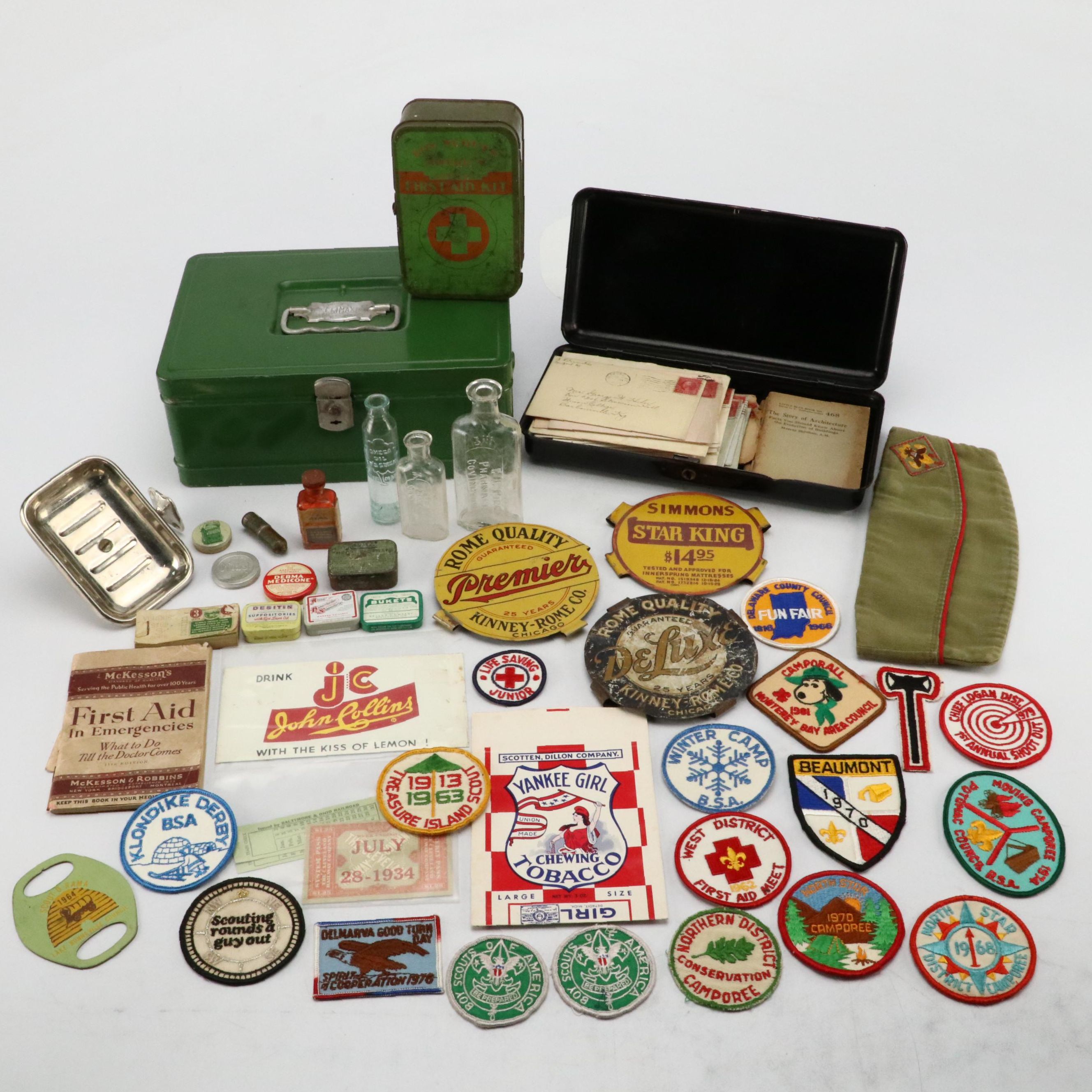 Geiger-Jones and Other Lock Box, Letters, Advertisement Signs and More