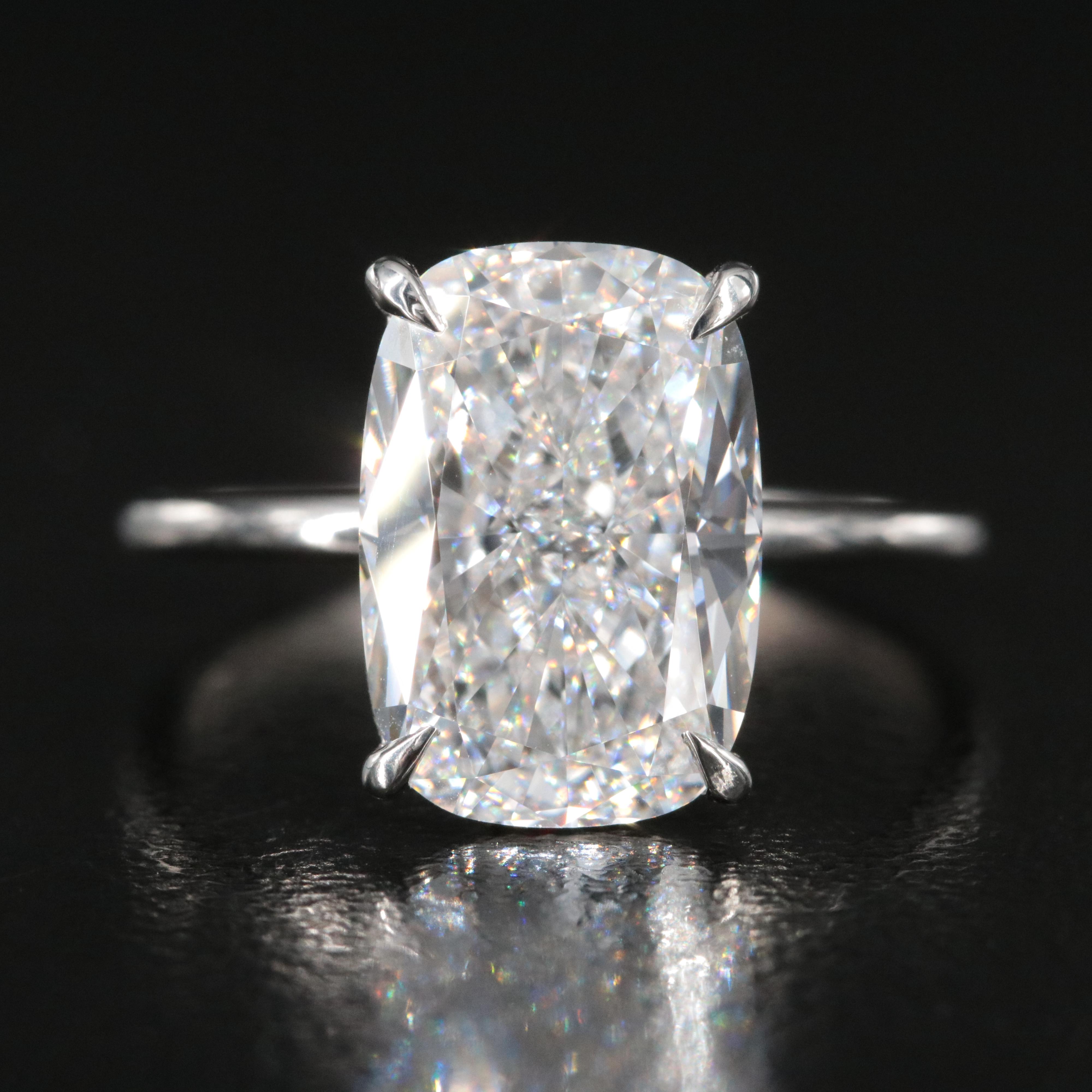 Platinum 4.71 CT Lab Grown Diamond Solitaire Ring with IGI Report