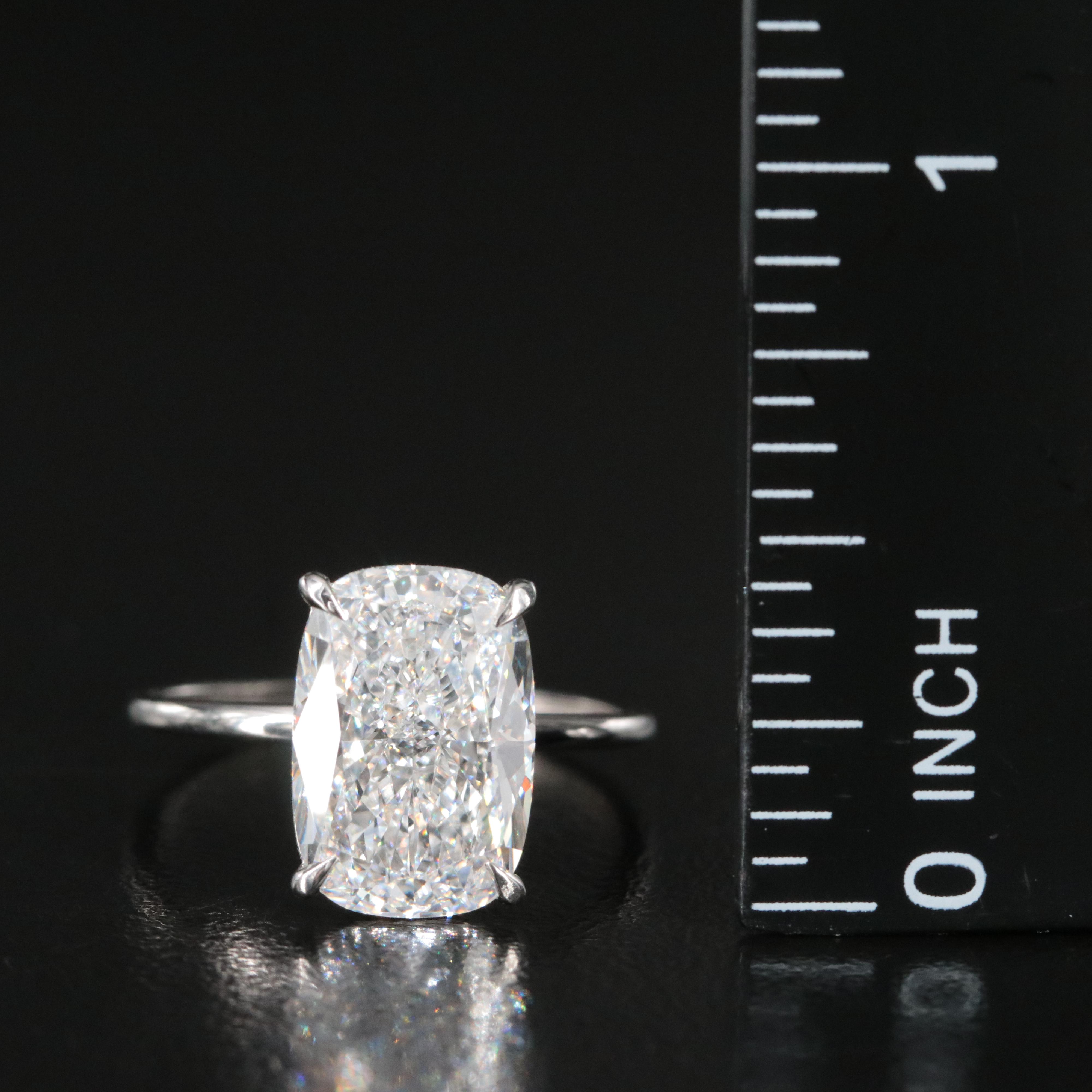 Platinum 4.71 CT Lab Grown Diamond Solitaire Ring with IGI Report