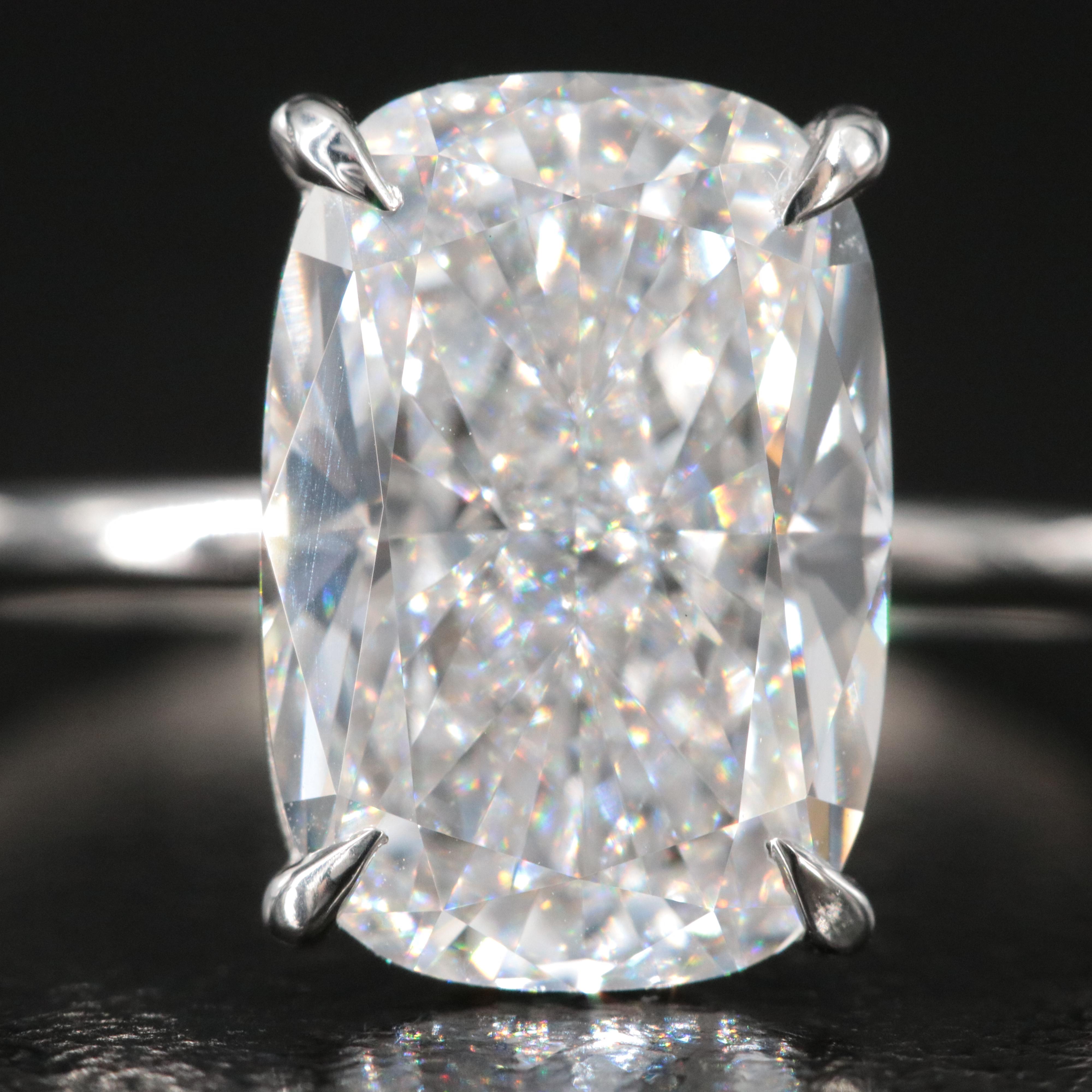 Platinum 4.71 CT Lab Grown Diamond Solitaire Ring with IGI Report