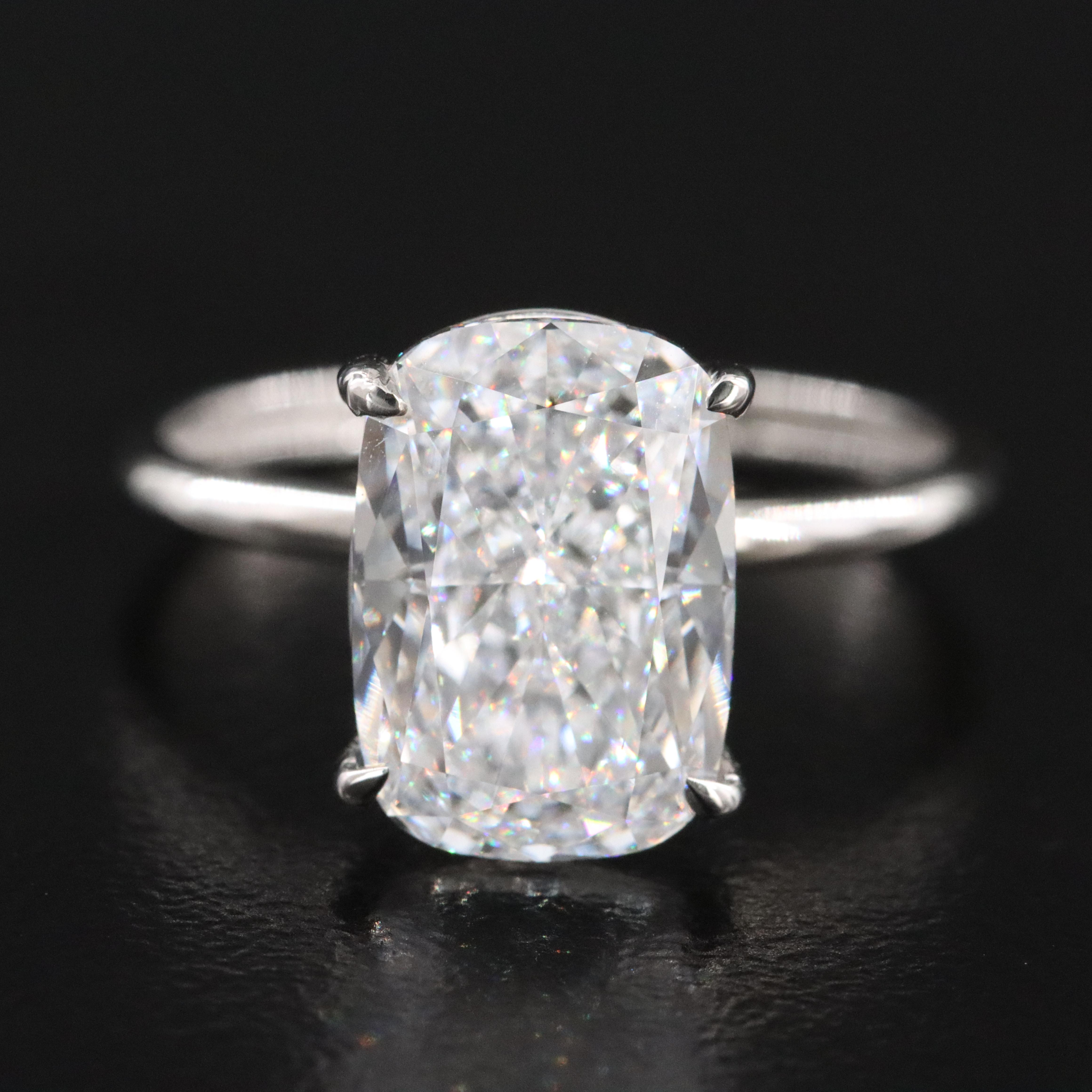 Platinum 4.07 CT Lab Grown Diamond Solitaire Ring with IGI Report