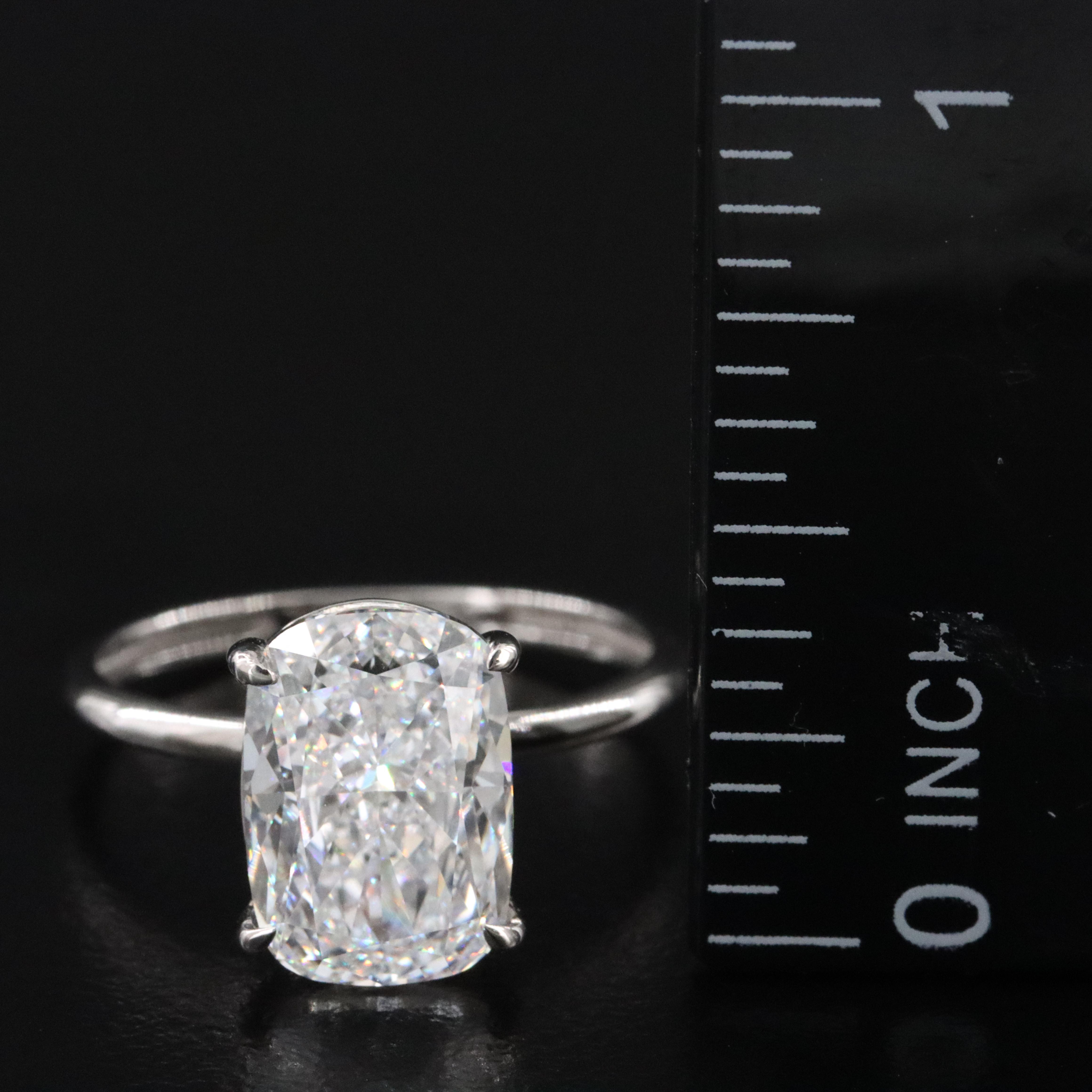 Platinum 4.07 CT Lab Grown Diamond Solitaire Ring with IGI Report