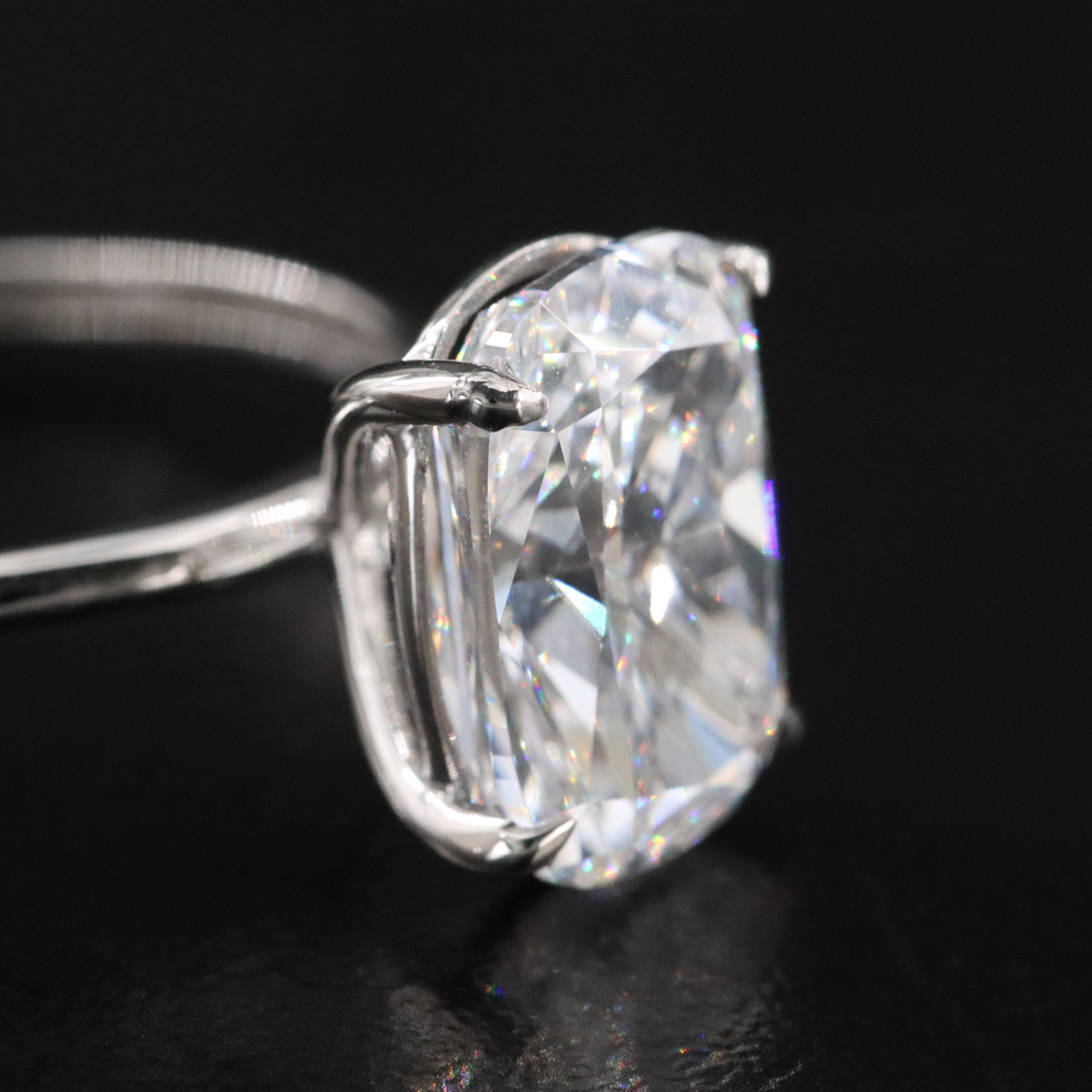 Platinum 4.07 CT Lab Grown Diamond Solitaire Ring with IGI Report