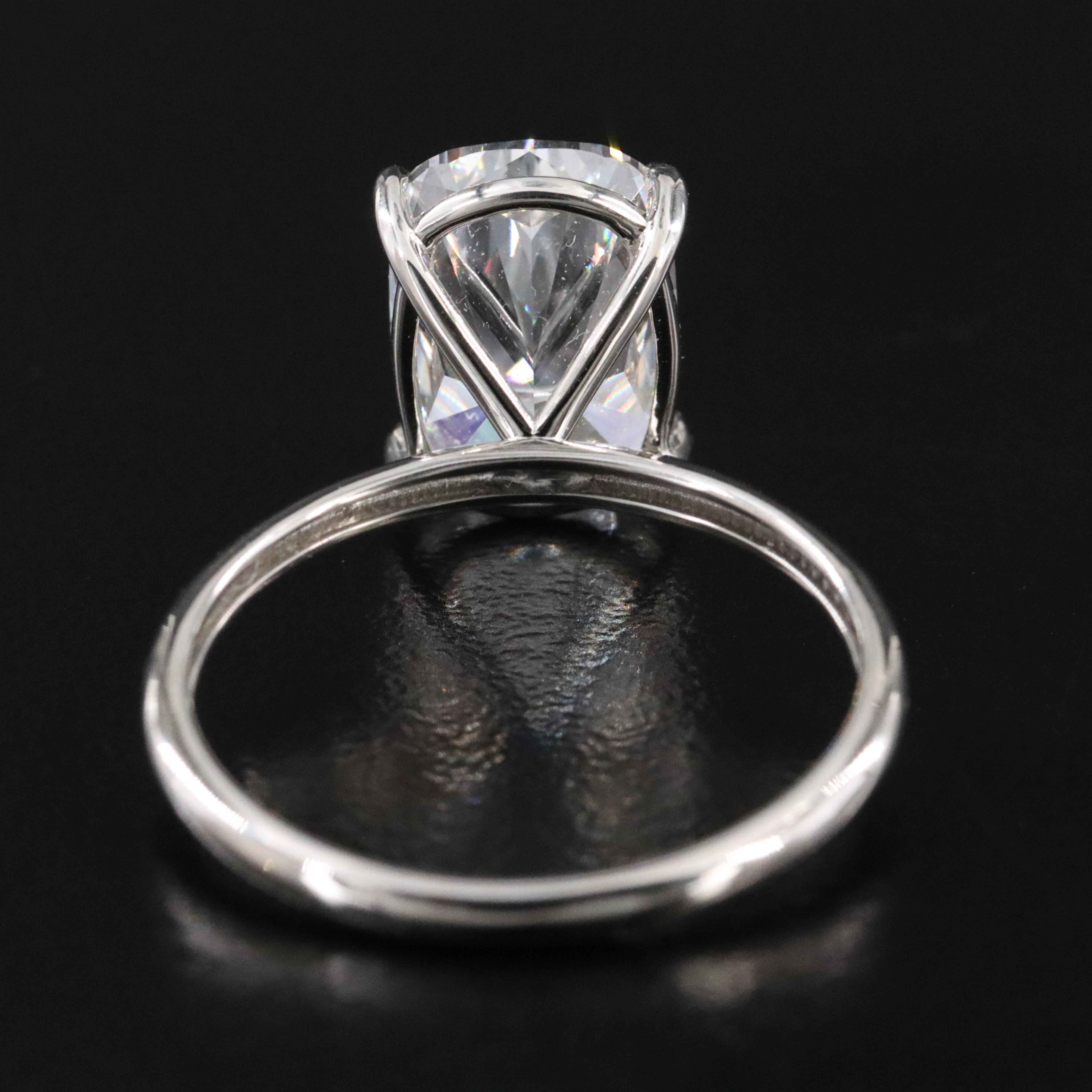 Platinum 4.07 CT Lab Grown Diamond Solitaire Ring with IGI Report