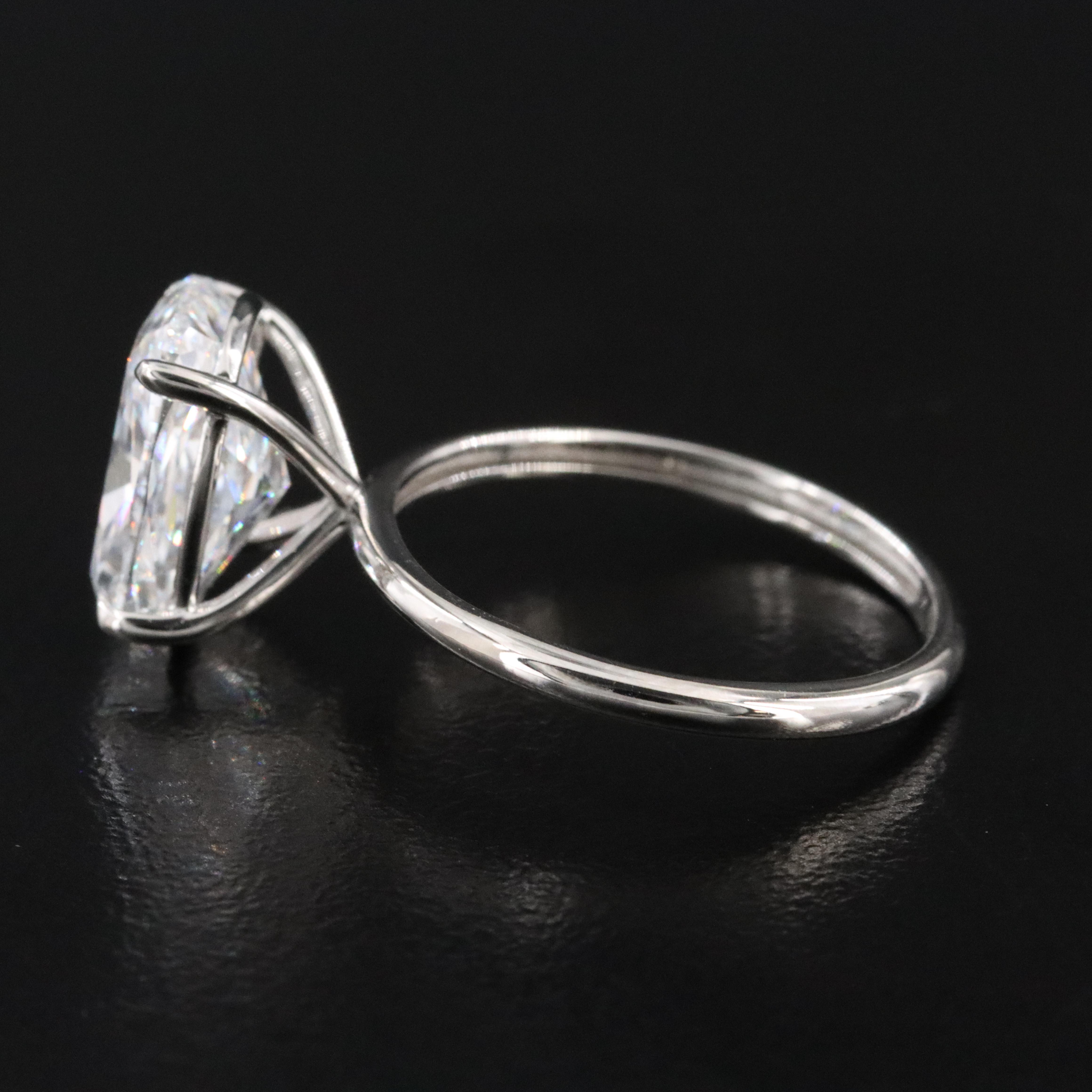 Platinum 4.07 CT Lab Grown Diamond Solitaire Ring with IGI Report